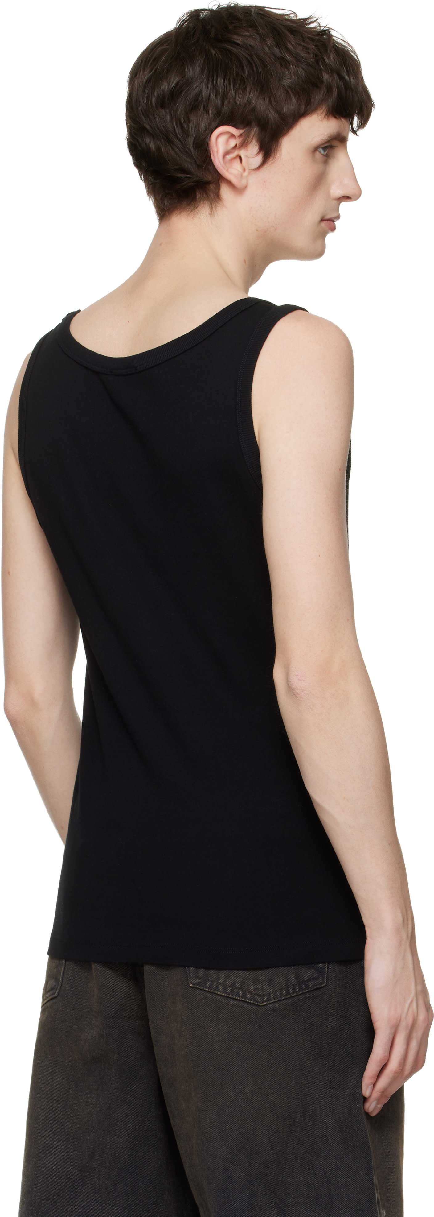 Rhude - Black Logo Ribbed Tank Top