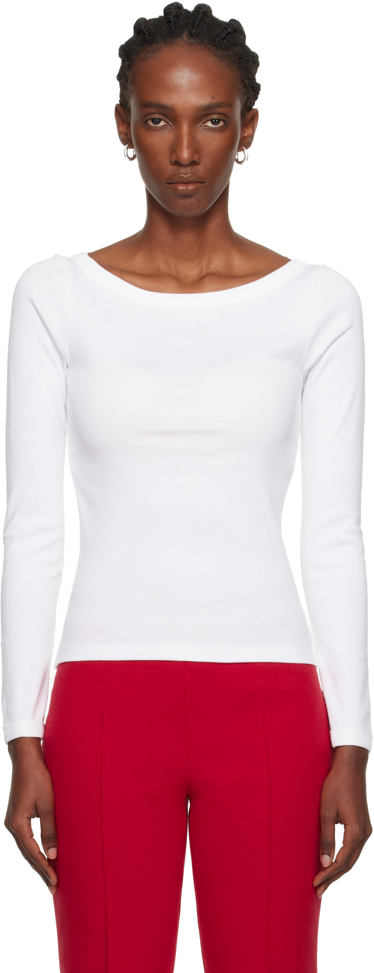 FLORE FLORE: White Steffi Longsleeve T-shirt | SSENSE