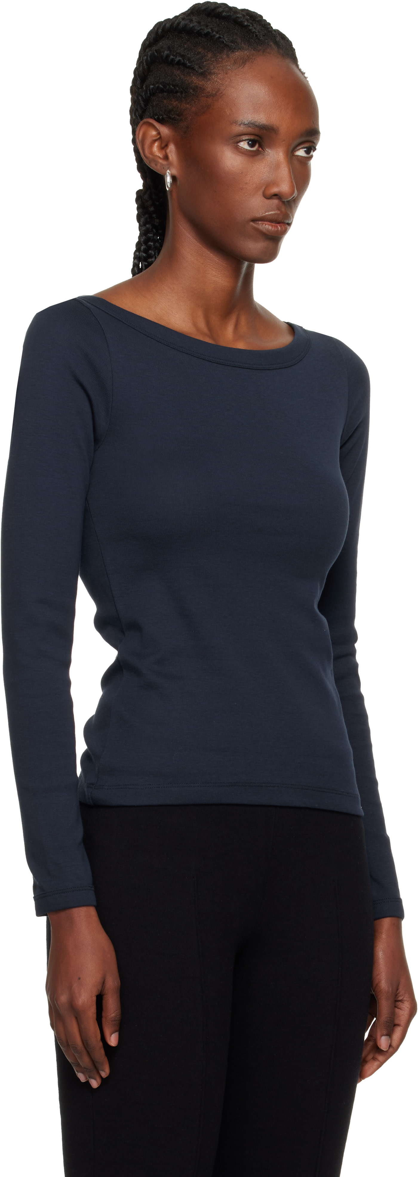 トップス allureville FLORE FLORE STEFFILONGSLEEVE FLORE FLORE: Navy Steffi Longsleeve T-shirt | SSENSE