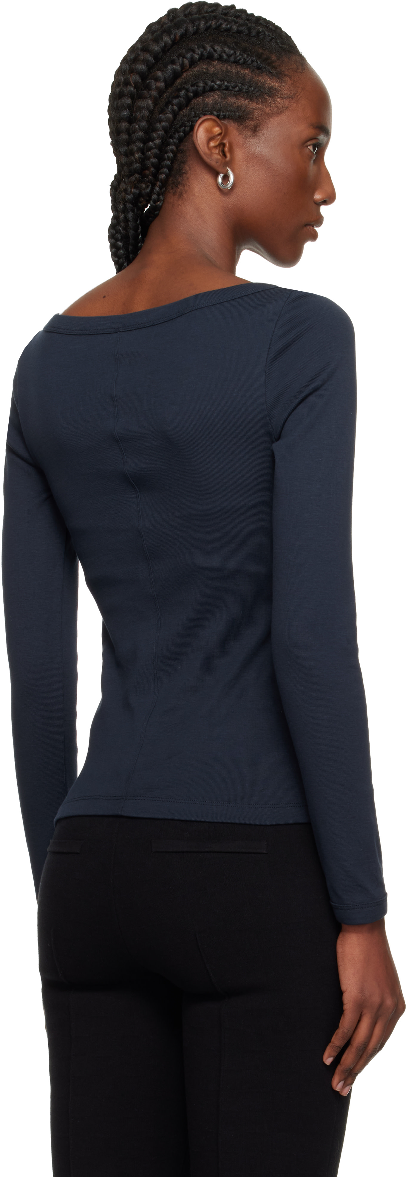 FLORE FLORE: Navy Steffi Longsleeve T-shirt | SSENSE