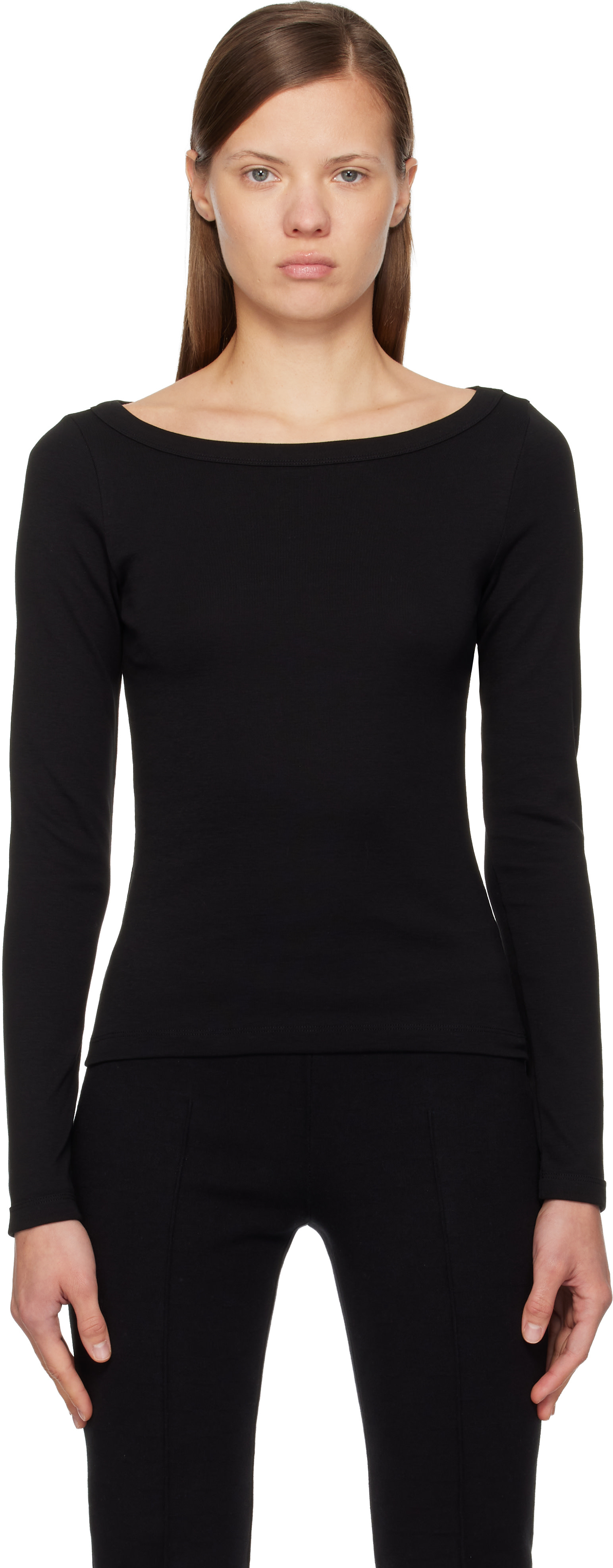 FLORE FLORE: Black Steffi Longsleeve T-shirt | SSENSE