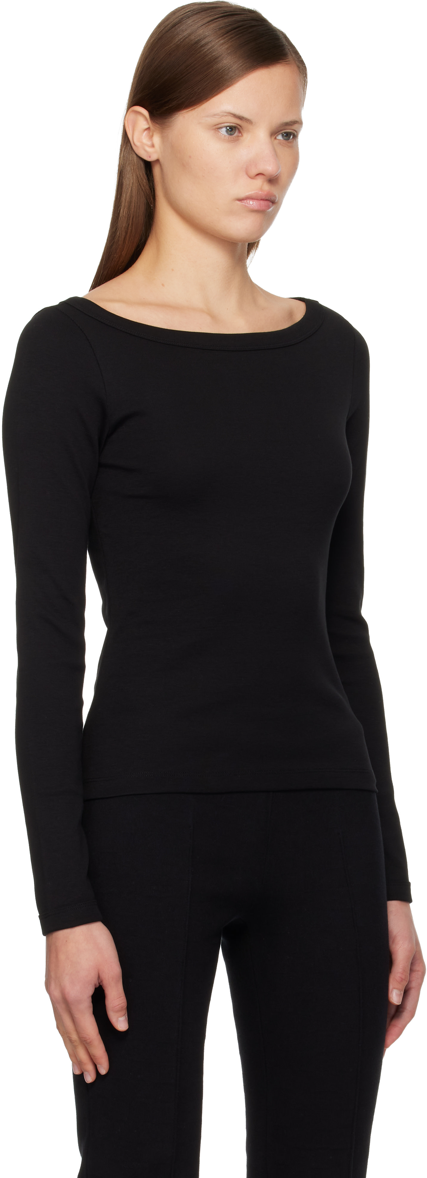 FLORE FLORE: Black Steffi Longsleeve T-shirt | SSENSE