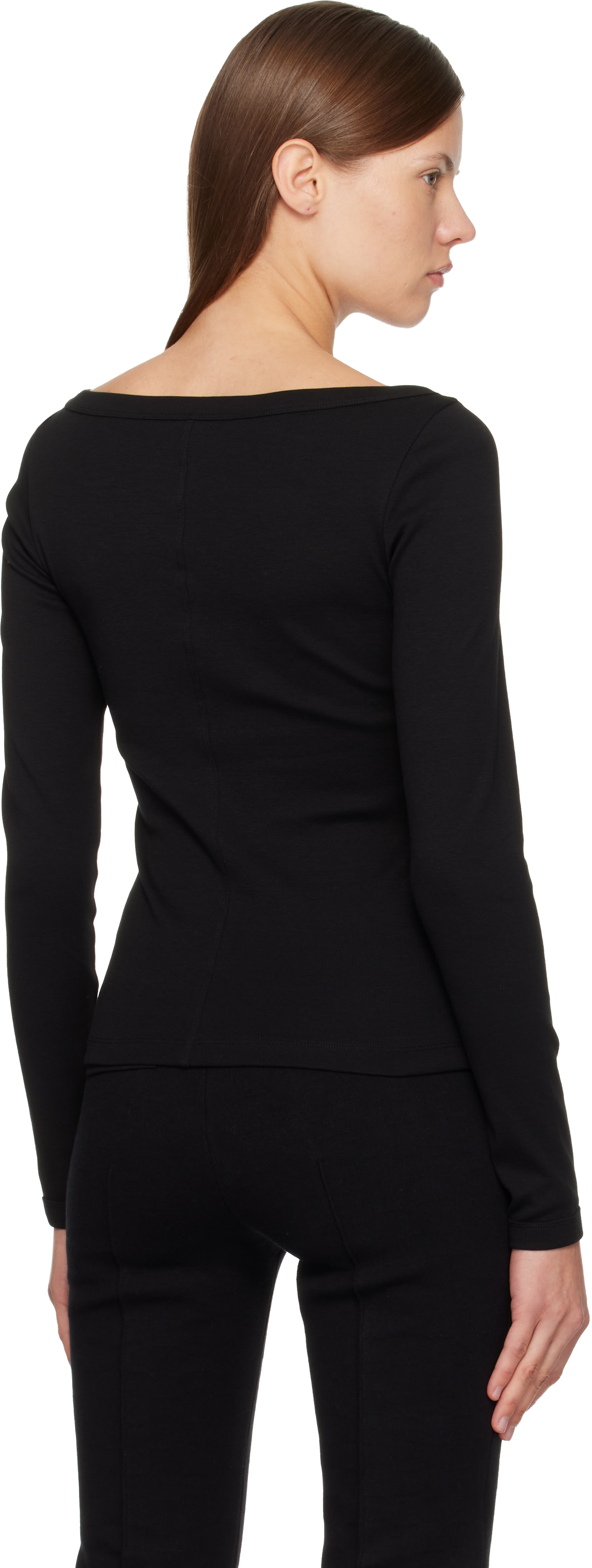 FLORE FLORE: Black Steffi Longsleeve T-shirt | SSENSE