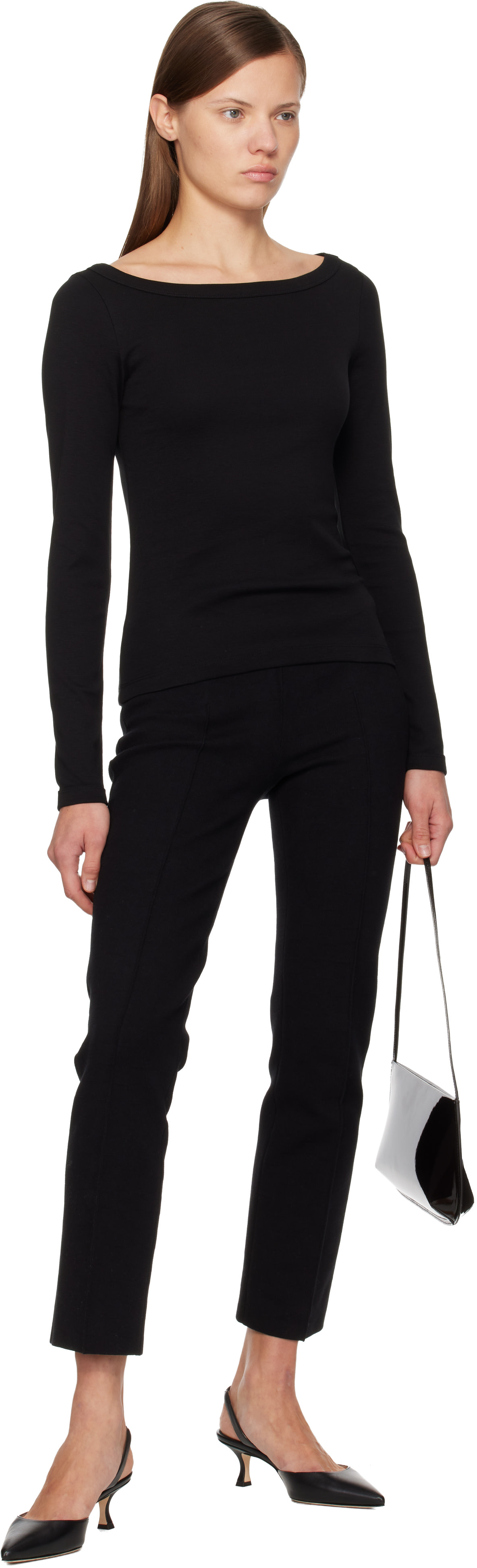 FLORE FLORE: Black Steffi Longsleeve T-shirt | SSENSE