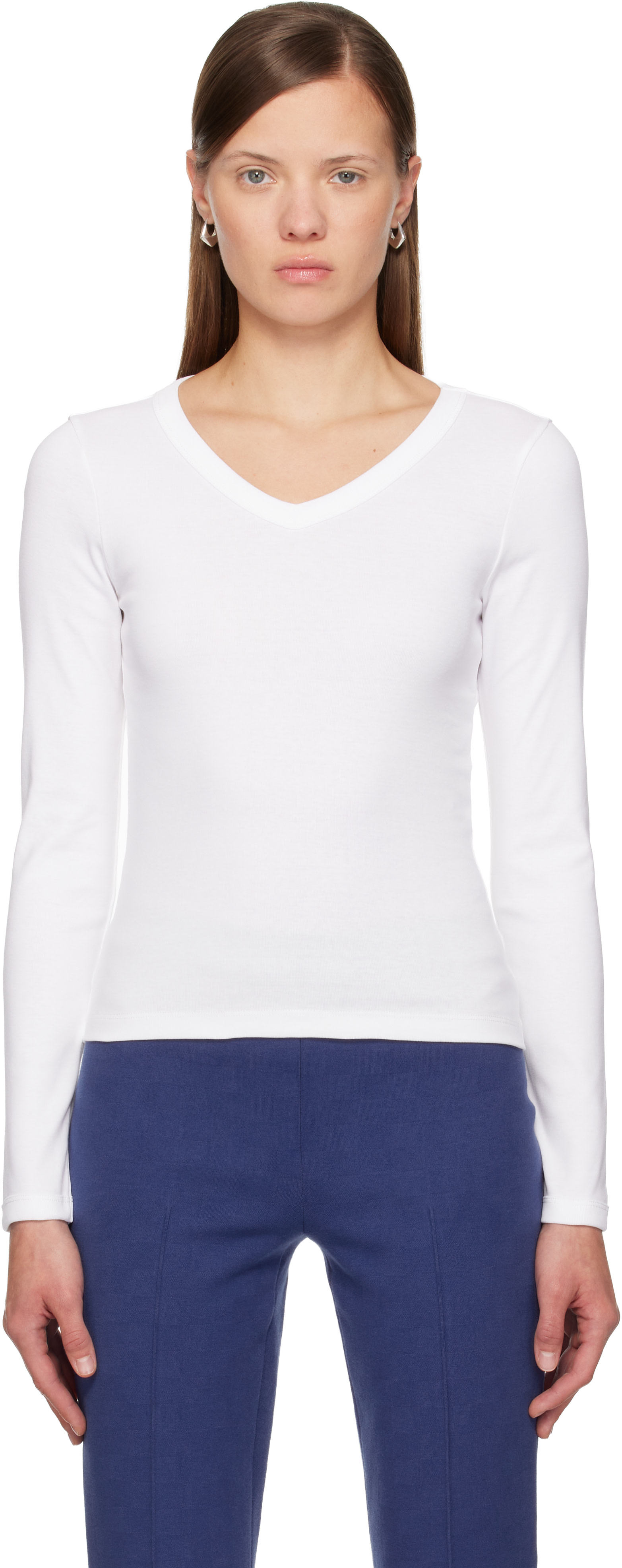FLORE FLORE: White Jill Longsleeve T-shirt | SSENSE