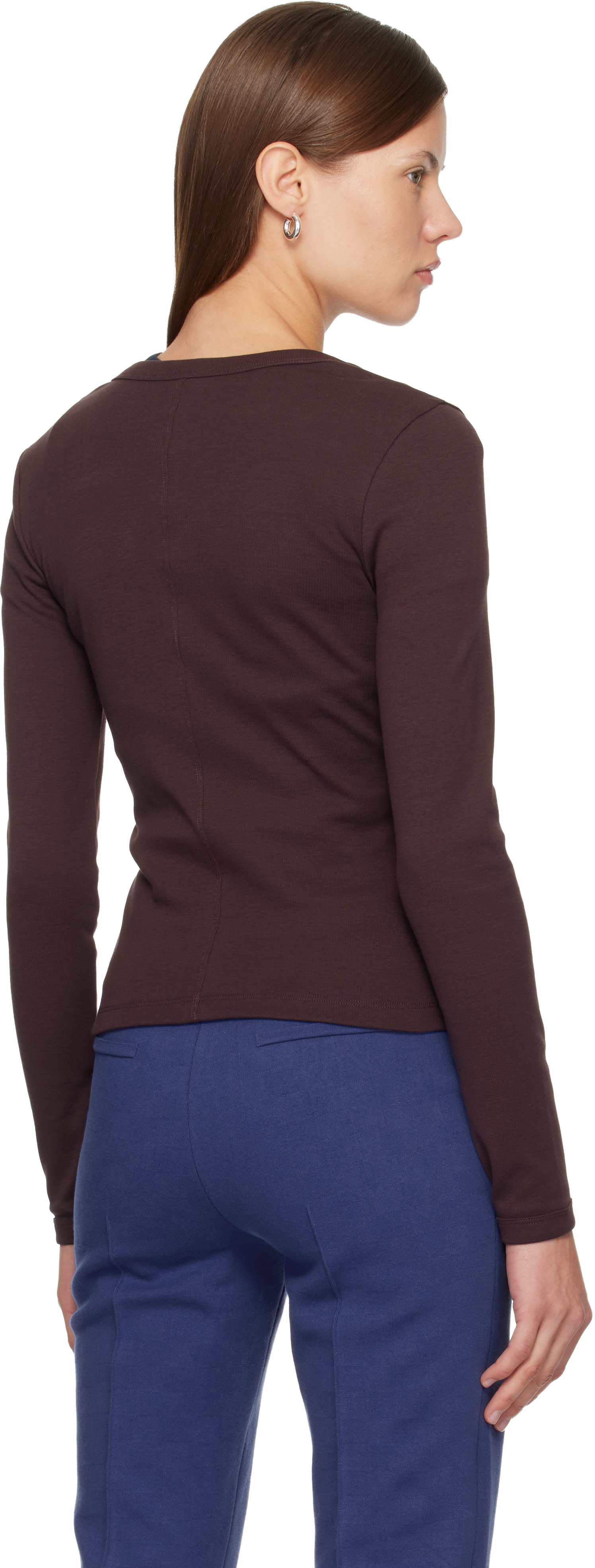 FLORE FLORE: Brown Iman Longsleeve T-shirt | SSENSE