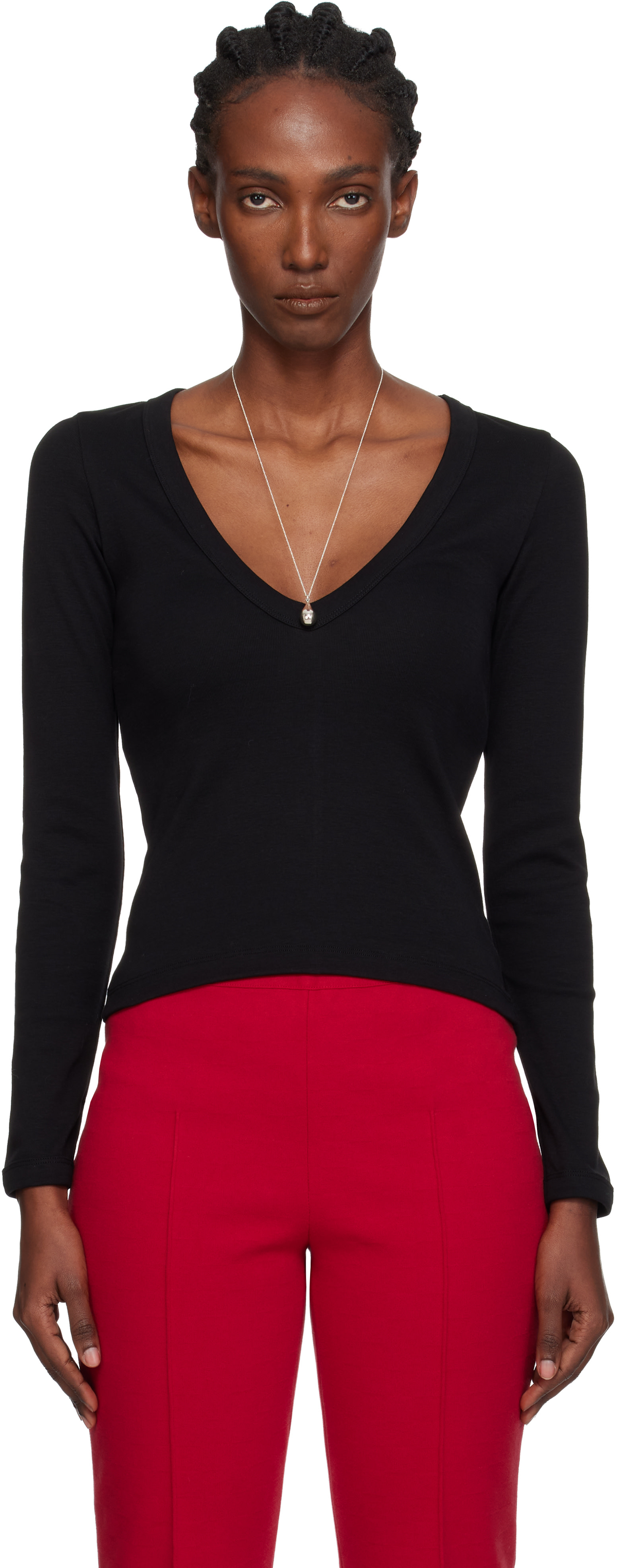 FLORE FLORE: Black Dewi Longsleeve T-shirt | SSENSE