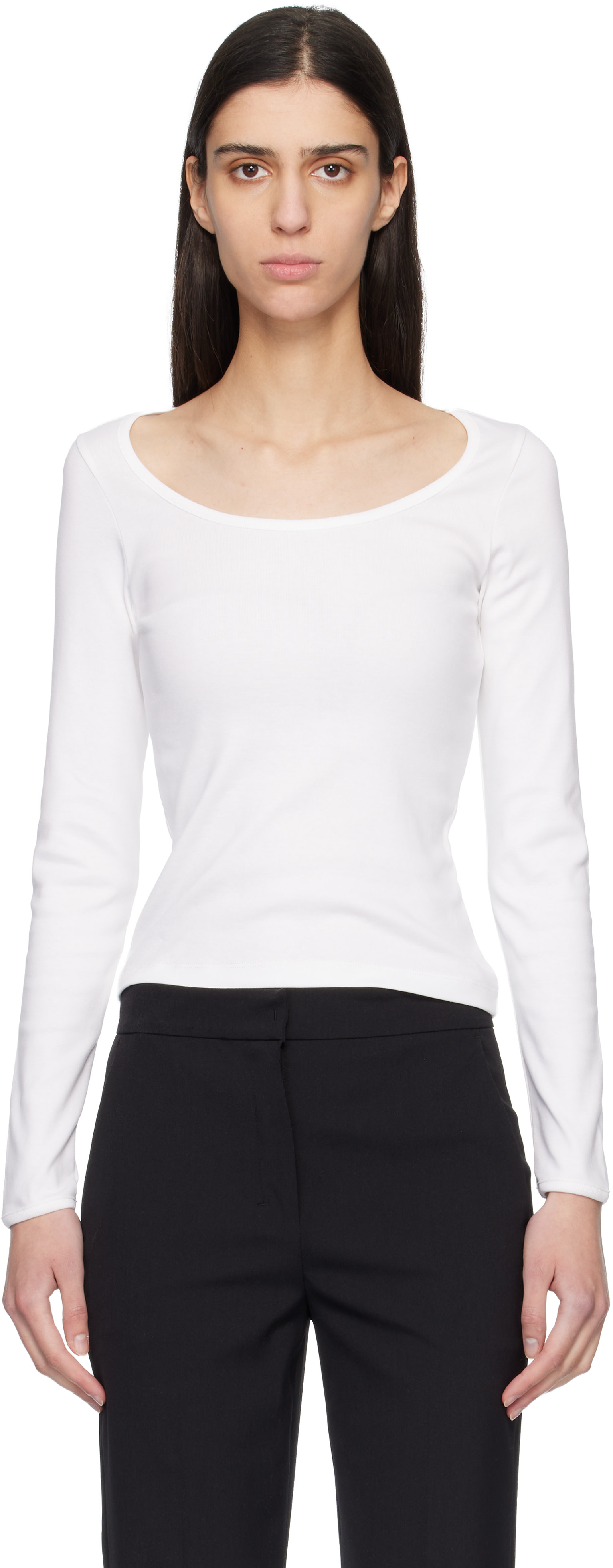 FLORE FLORE カットソー　ロンハーマン FLORE FLORE: White Longsleeve Fem T-shirt | SSENSE