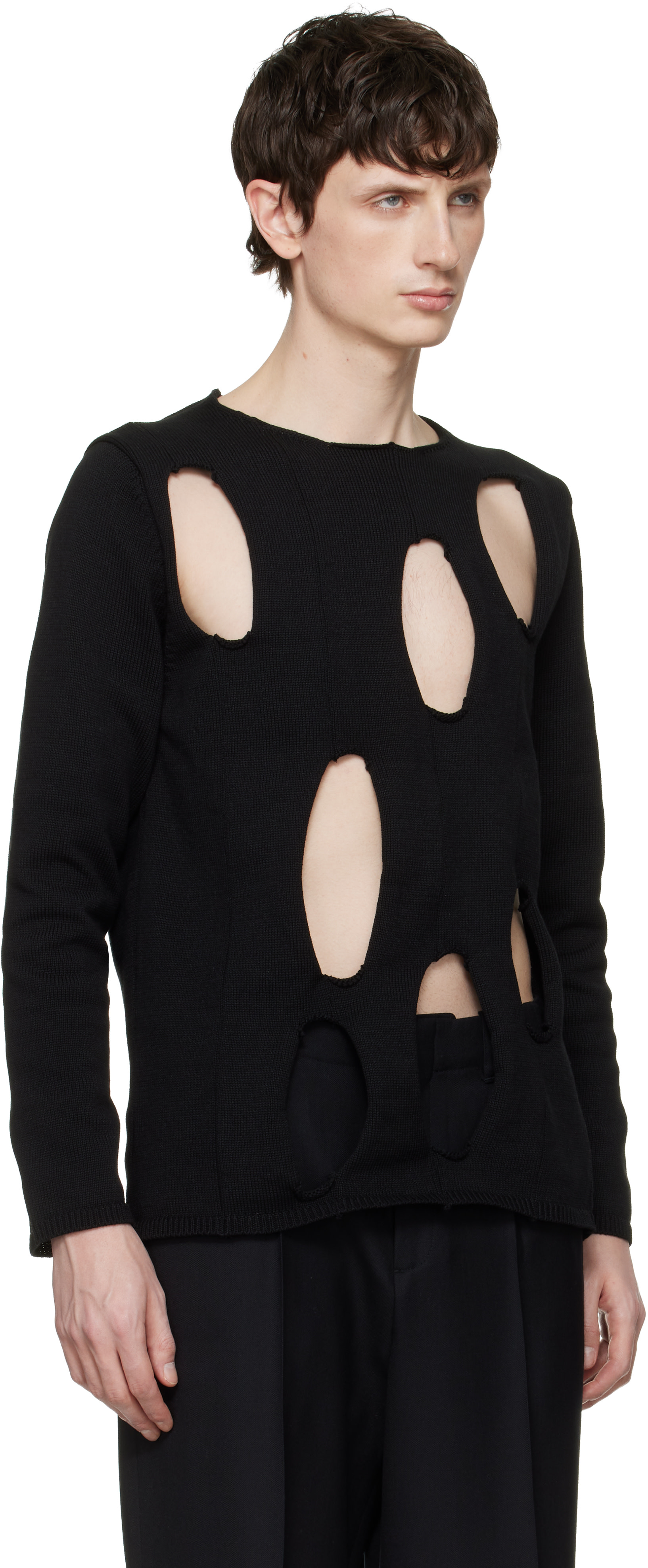 Black Comme des Garçons - 블랙 컷아웃 스웨터