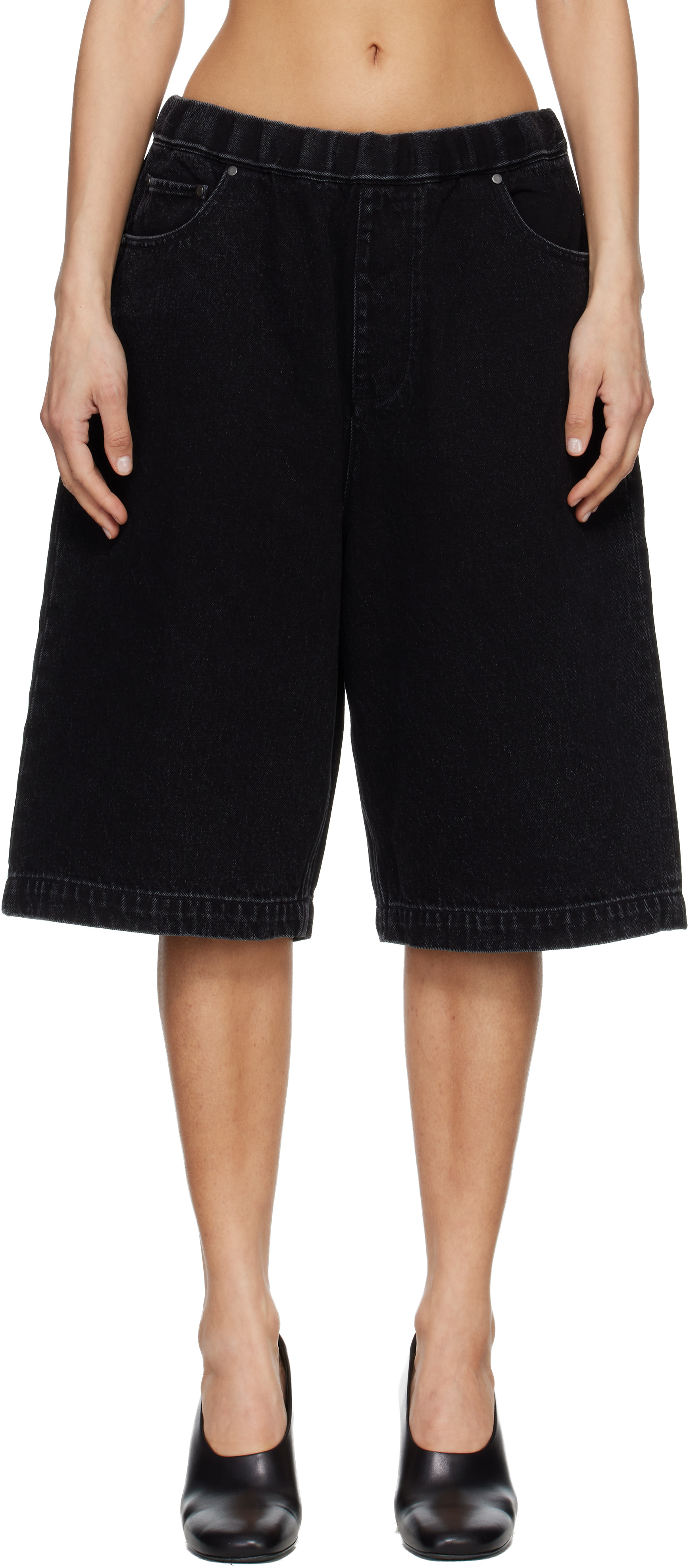 Entire Studios - Short Spar noir en denim