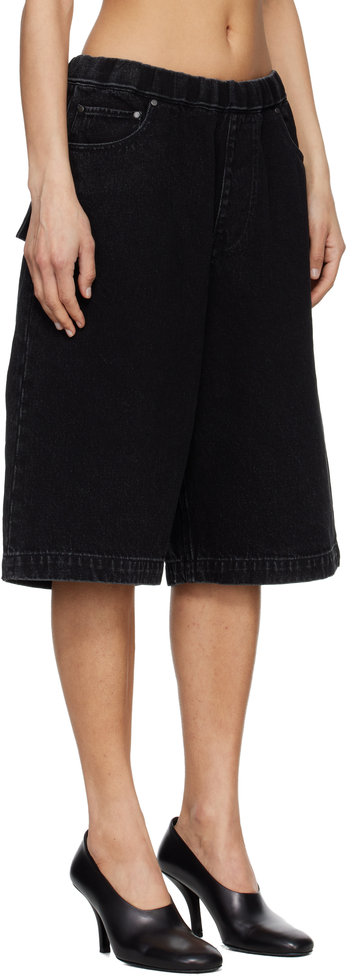 Entire Studios - Short Spar noir en denim