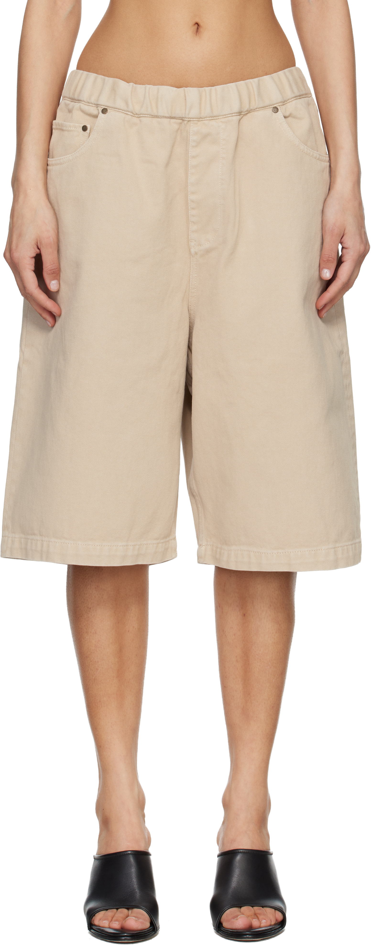 Entire Studios - Short Spar beige en denim