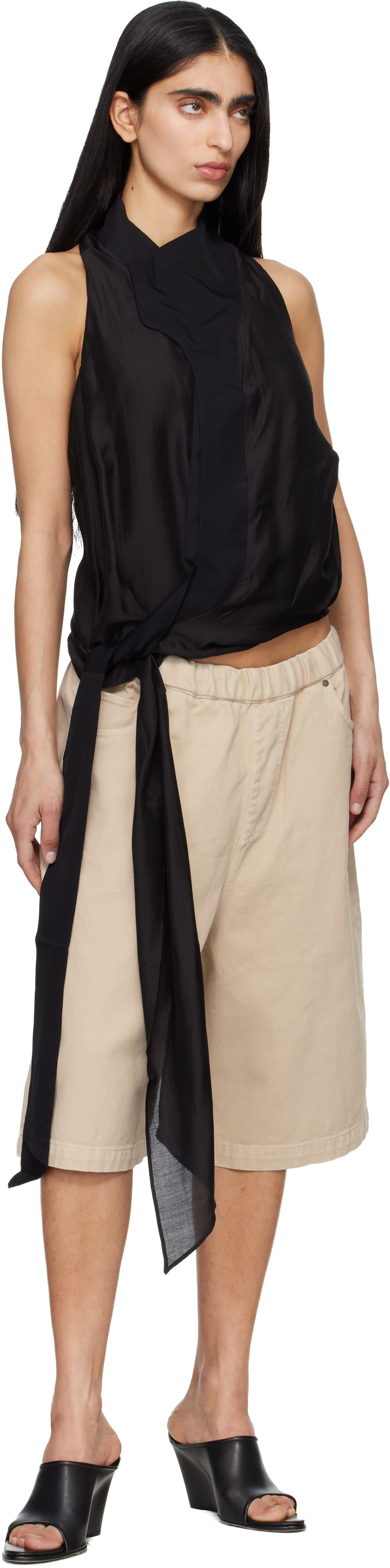 Entire Studios - Short Spar beige en denim