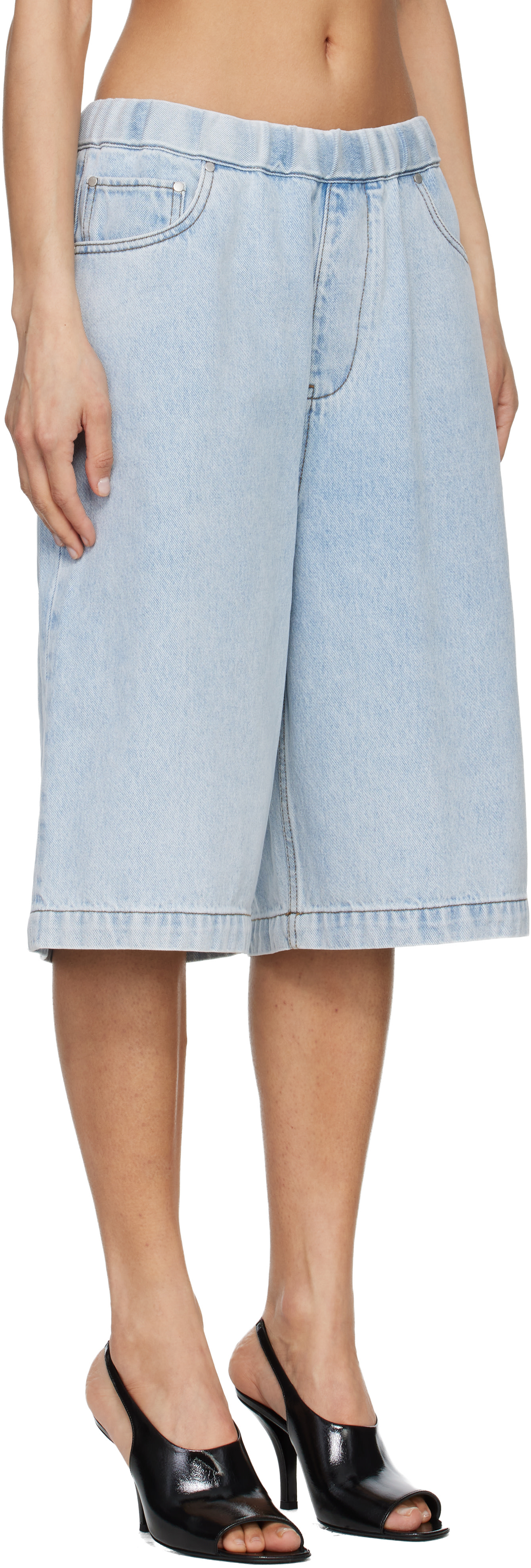 Entire Studios - Short Spar bleu en denim