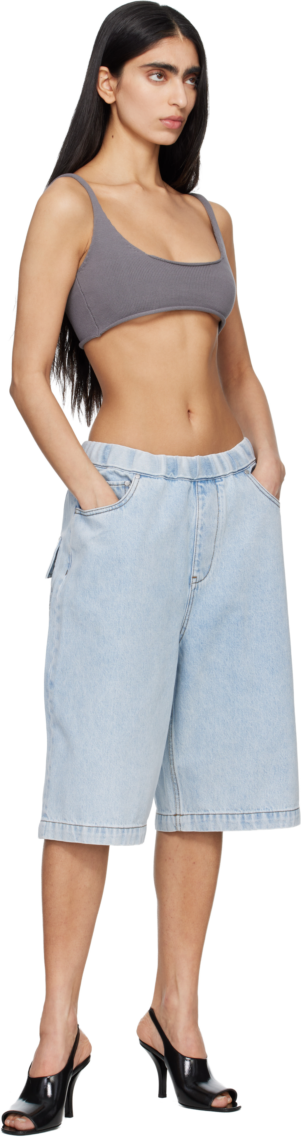 Entire Studios - Short Spar bleu en denim