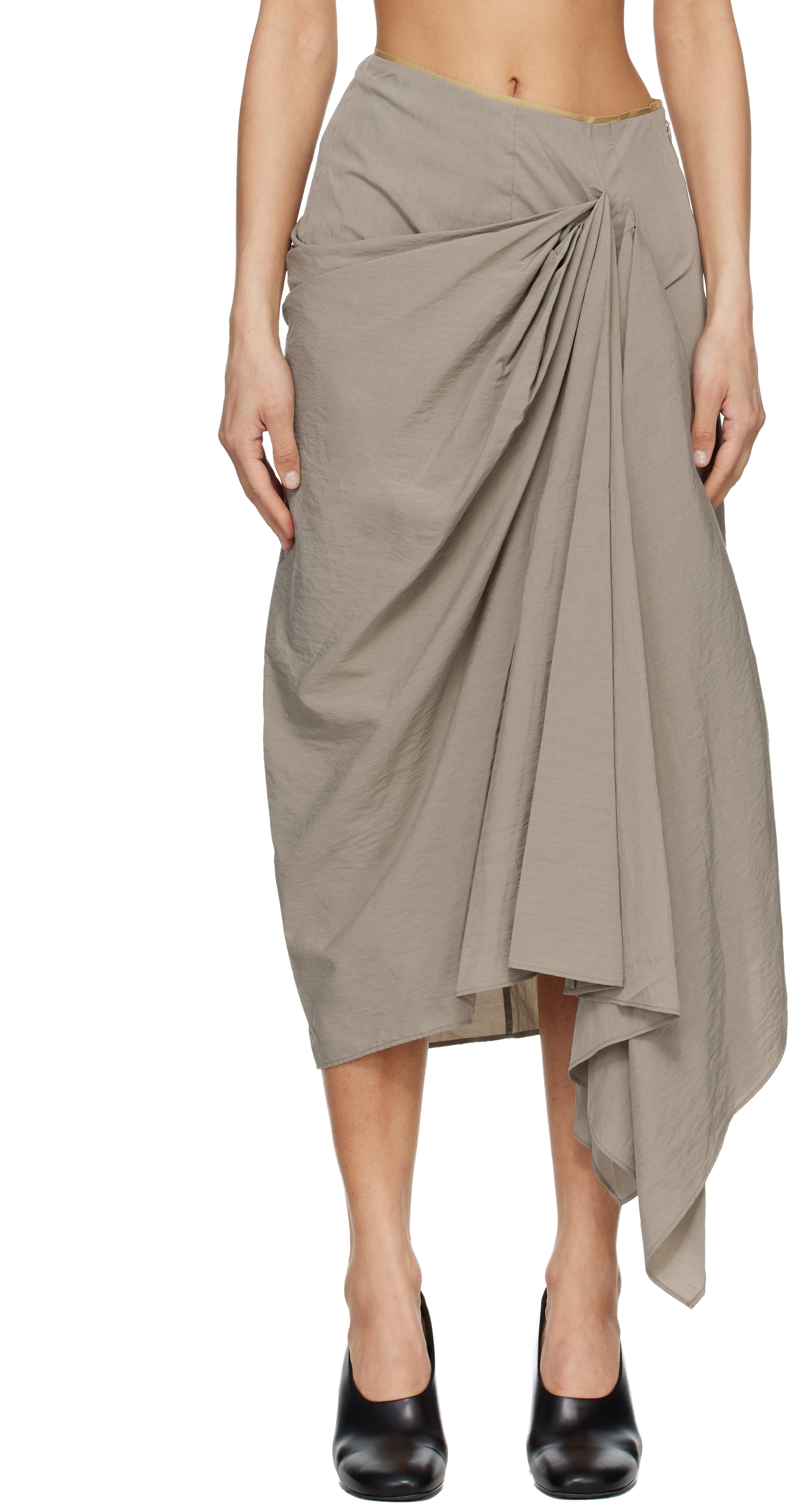 Entire Studios - Jupe midi Fleur taupe