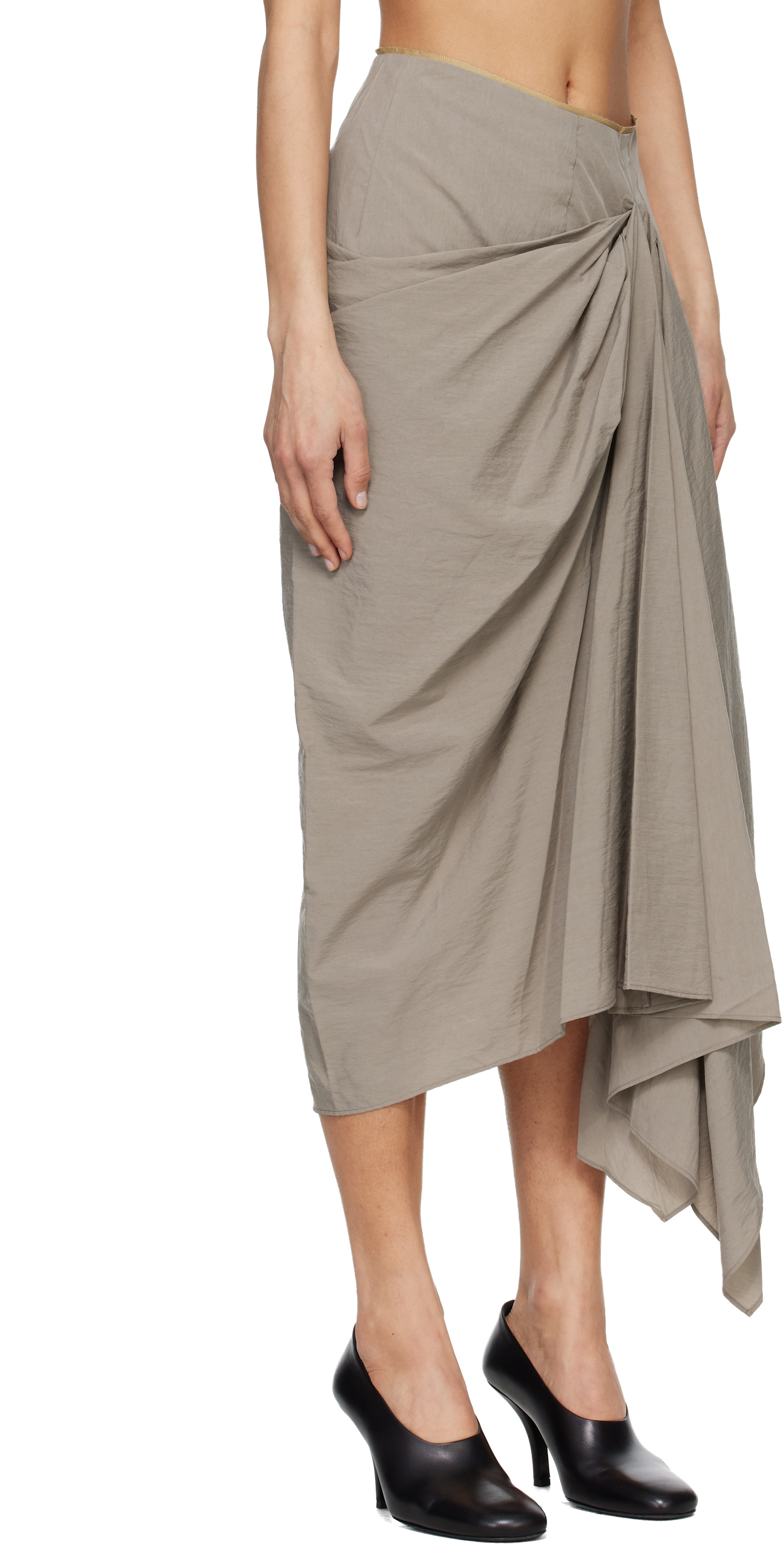 Entire Studios - Jupe midi Fleur taupe