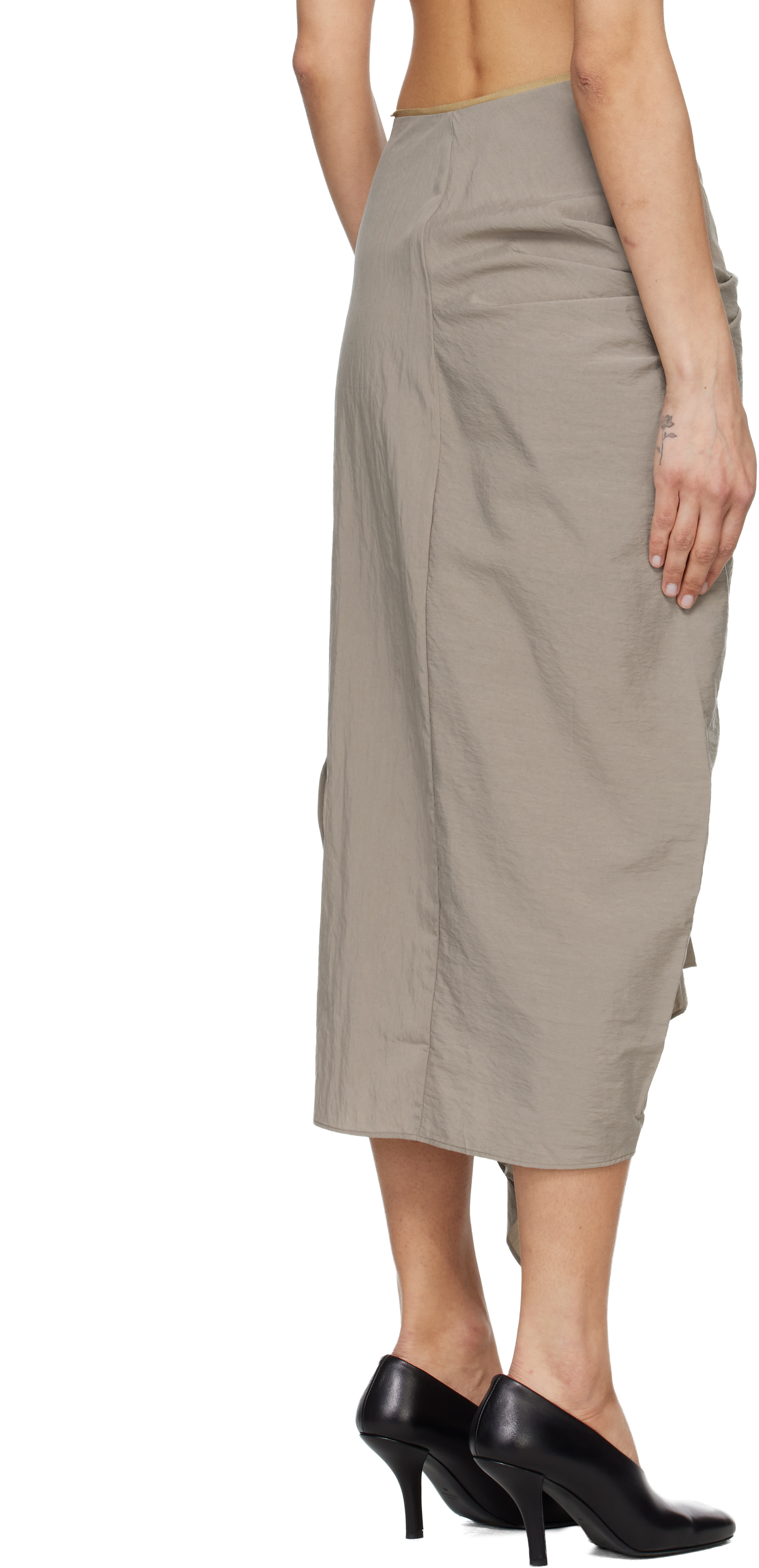 Entire Studios - Jupe midi Fleur taupe