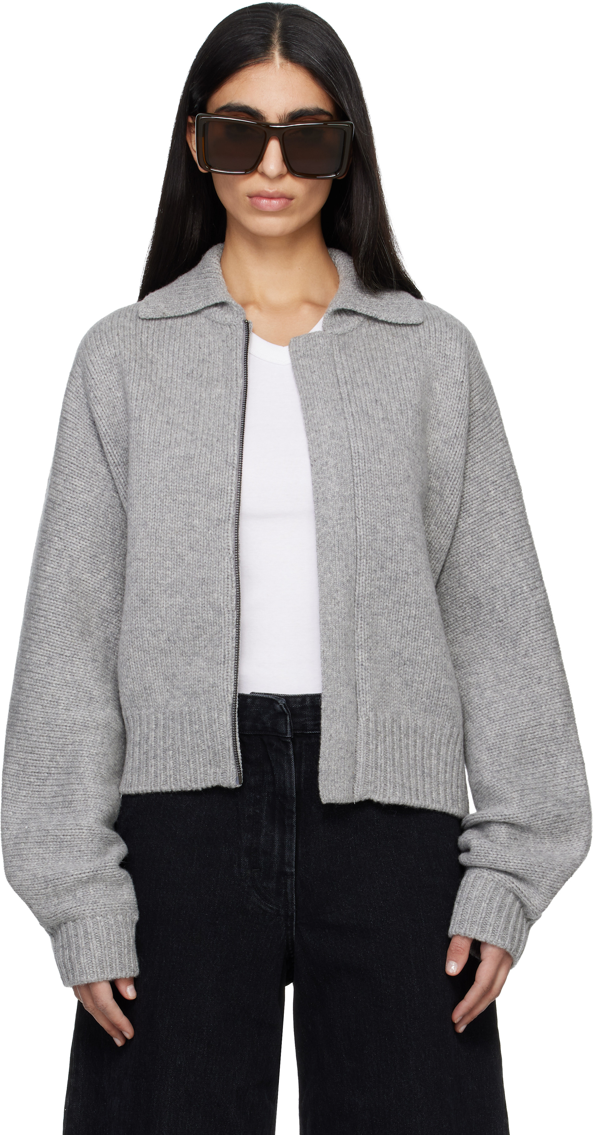Entire Studios - Cardigan aviateur Marla gris