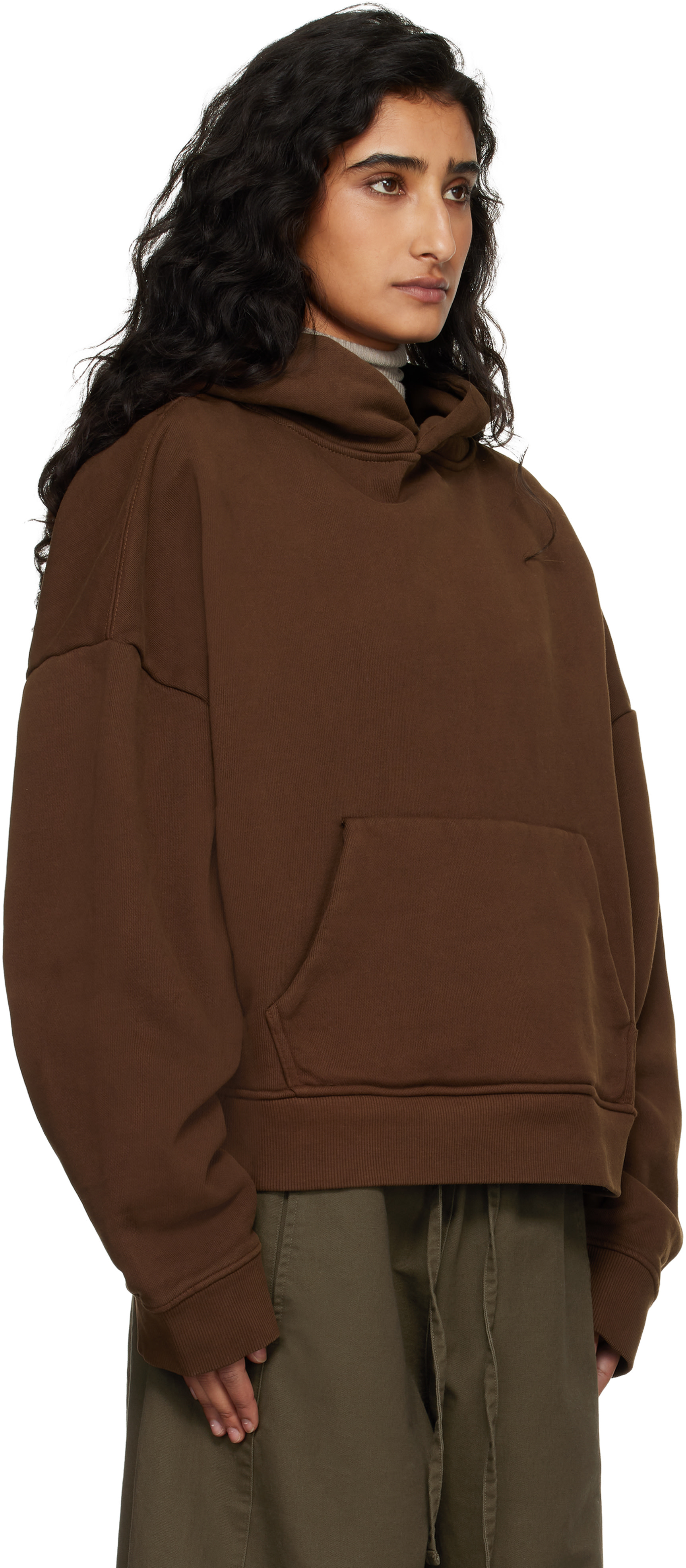 Entire Studios - Pull à capuche épais brun