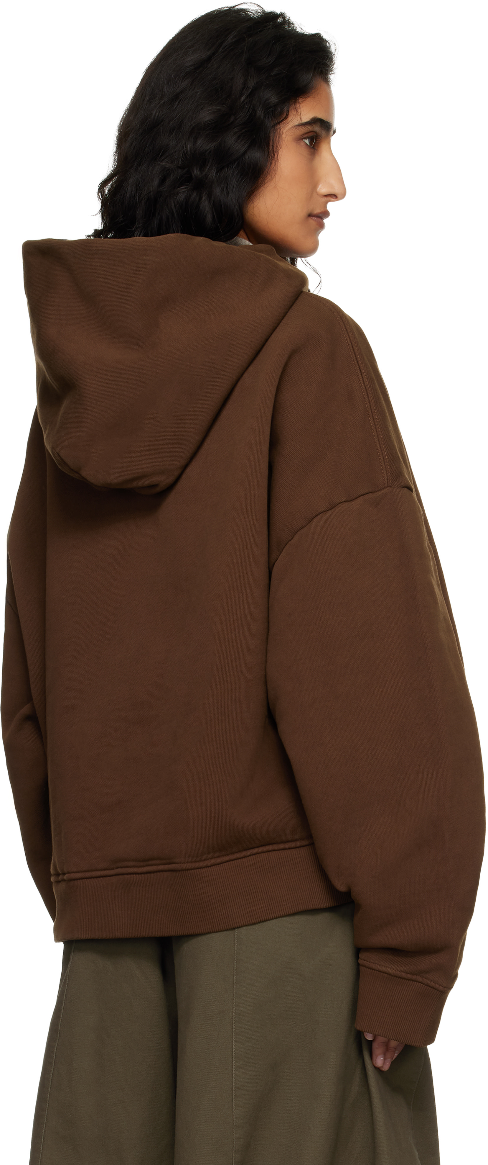 Entire Studios - Pull à capuche épais brun