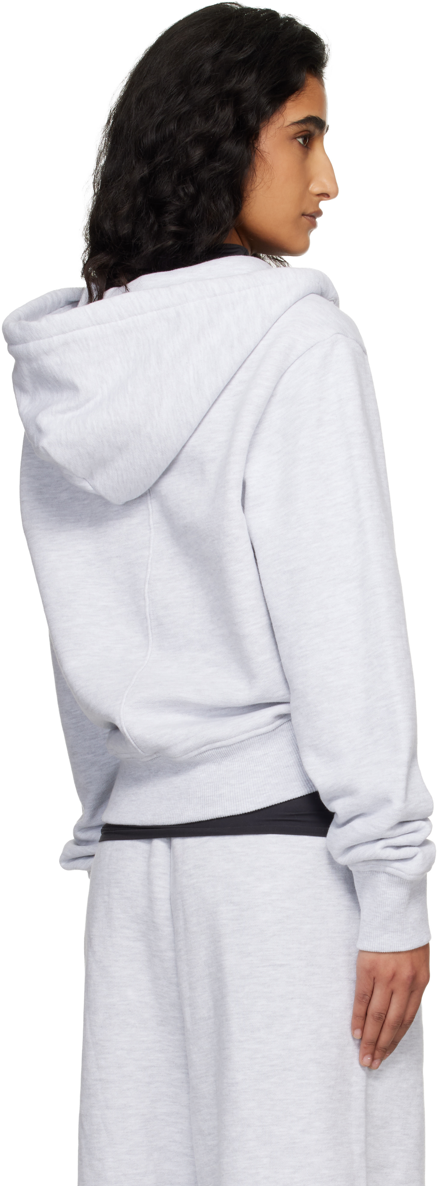 Entire Studios - Pull à capuche ajusté gris à glissière