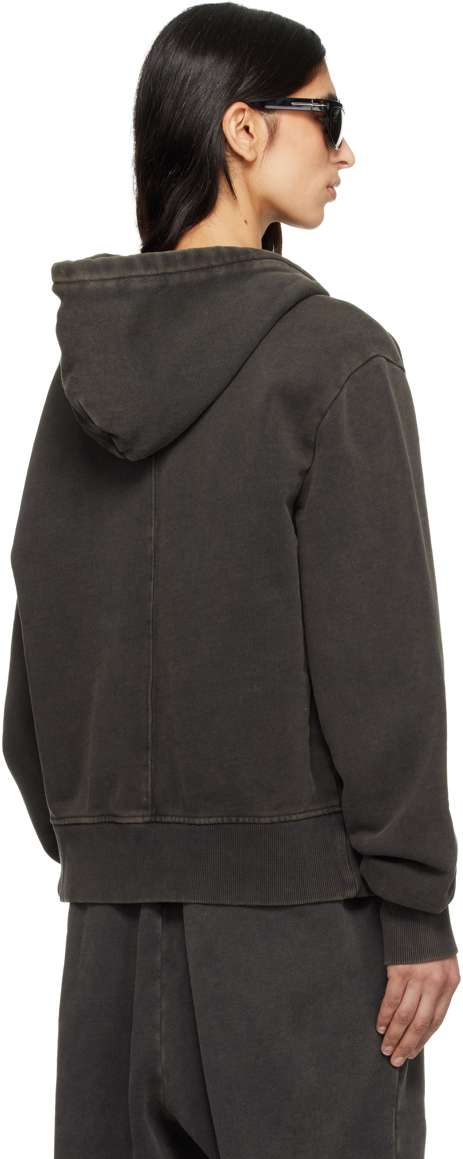 Entire Studios - Pull à capuche ajusté noir à glissière