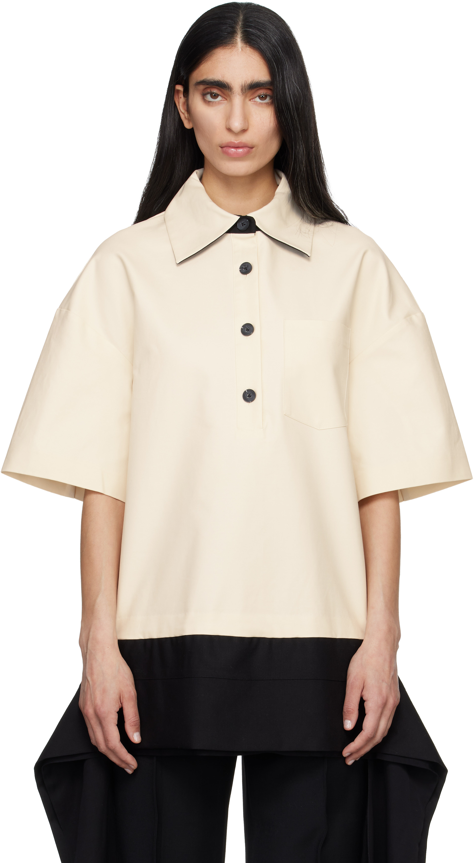 Entire Studios - 오프 화이트 코튼 폴로 셔츠