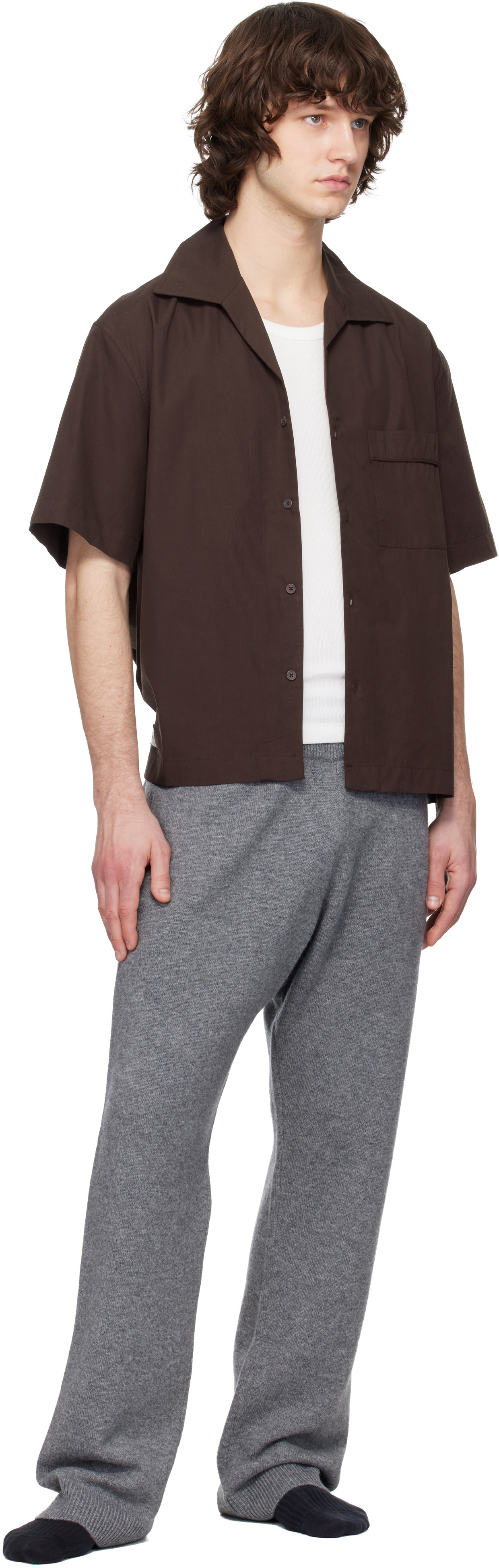 Entire Studios - Chemise de pyjama brune