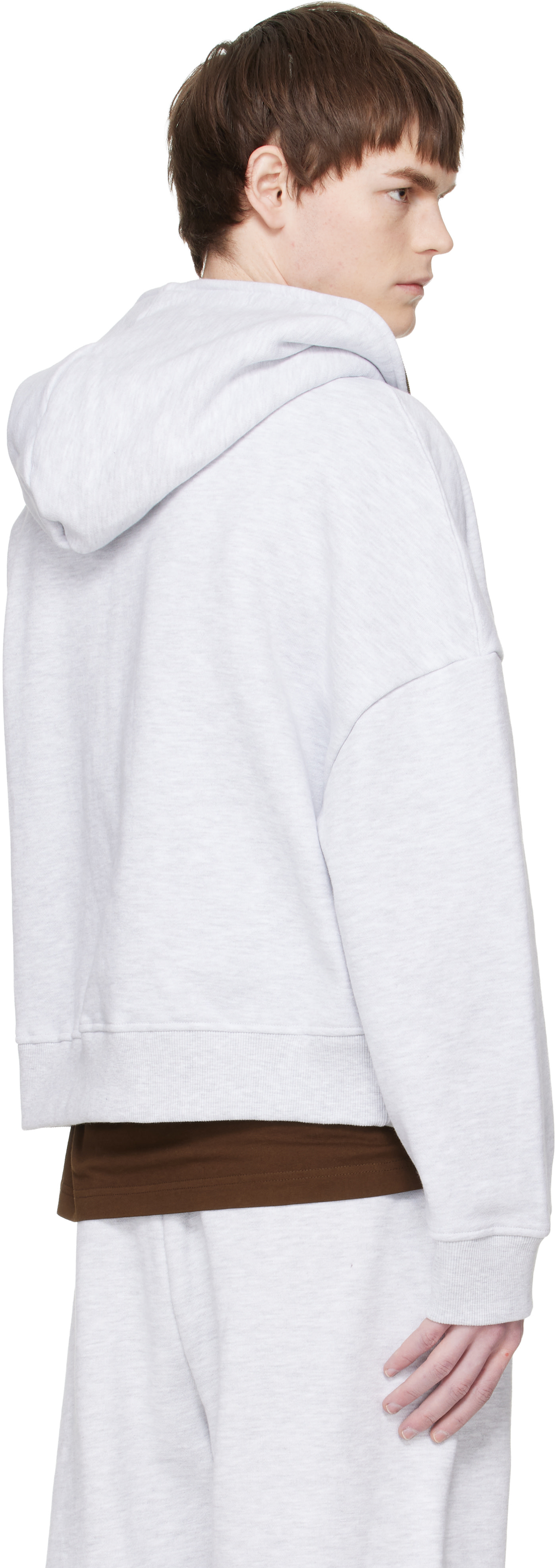 Entire Studios - Pull à capuche gris à glissière prolongée