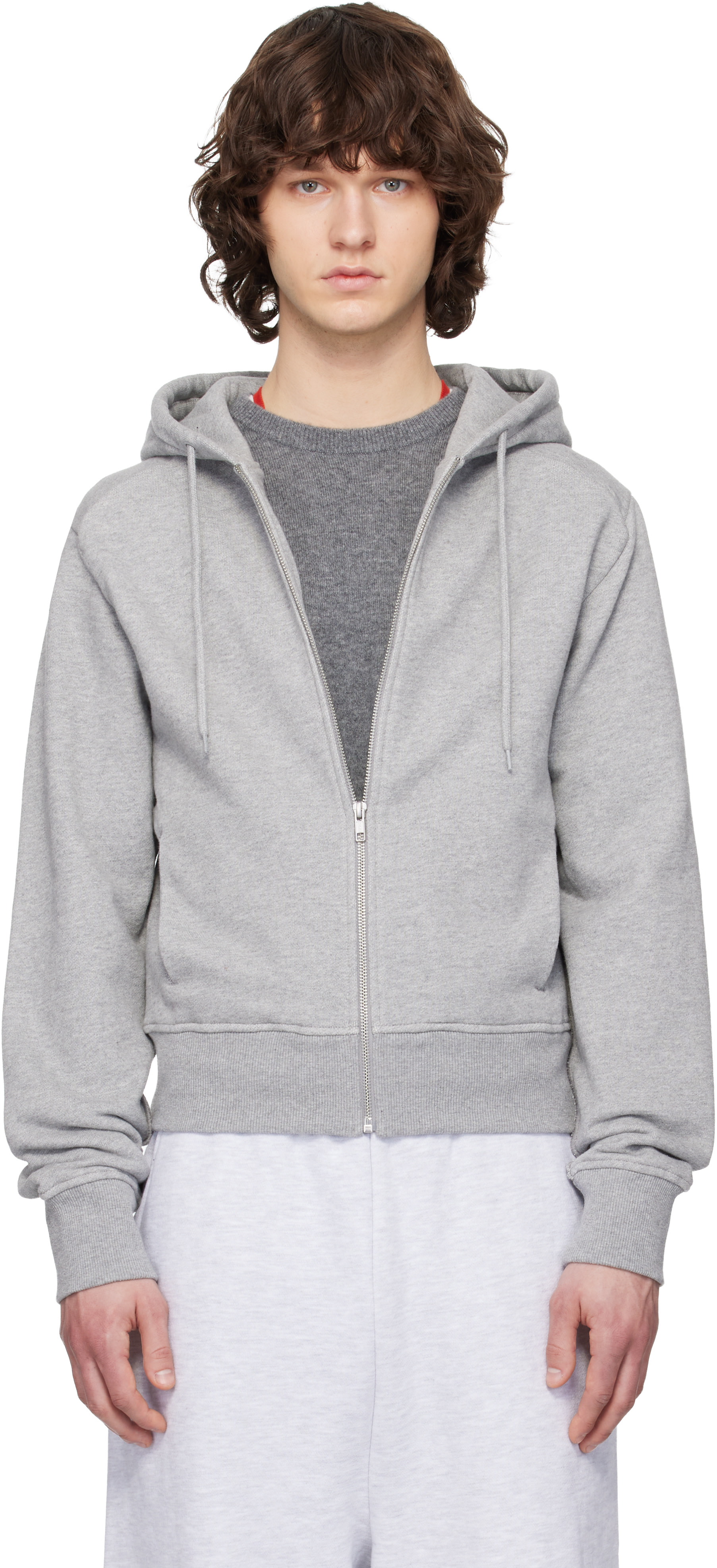 Entire Studios - Pull à capuche ajusté gris à glissière