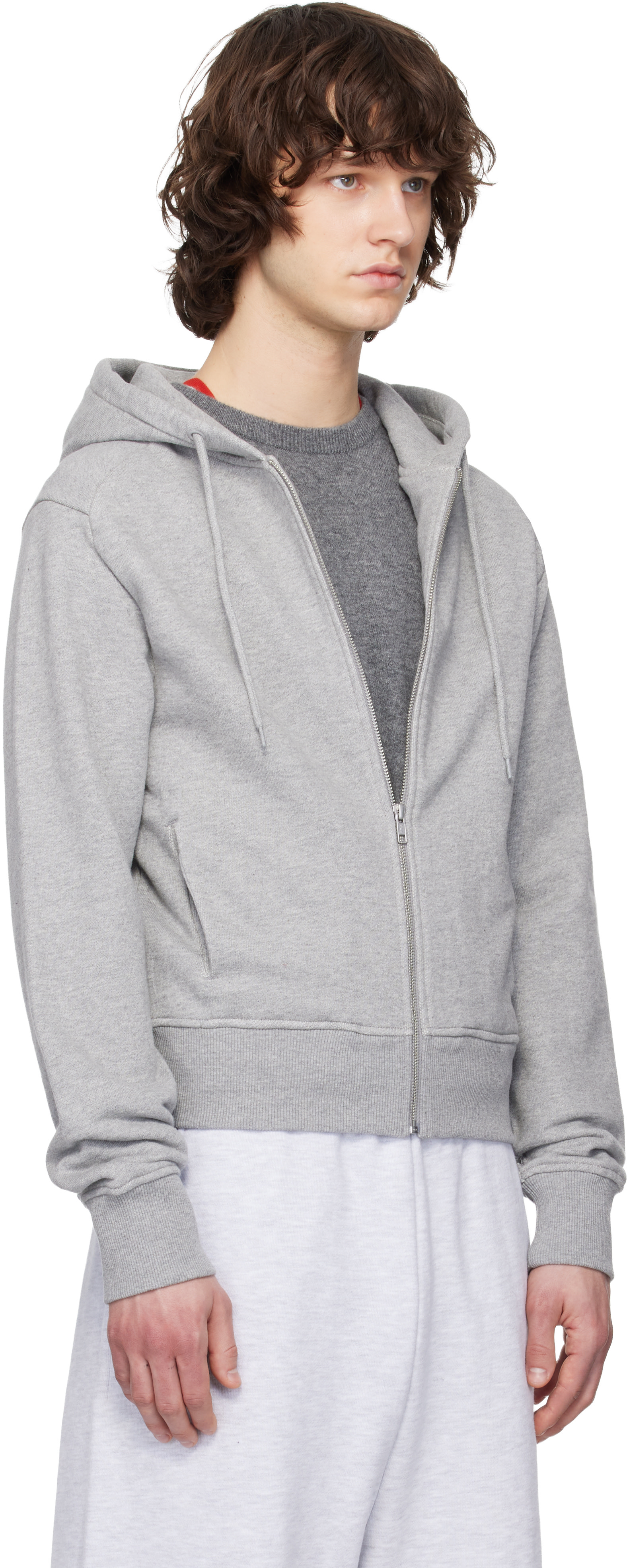 Entire Studios - Pull à capuche ajusté gris à glissière