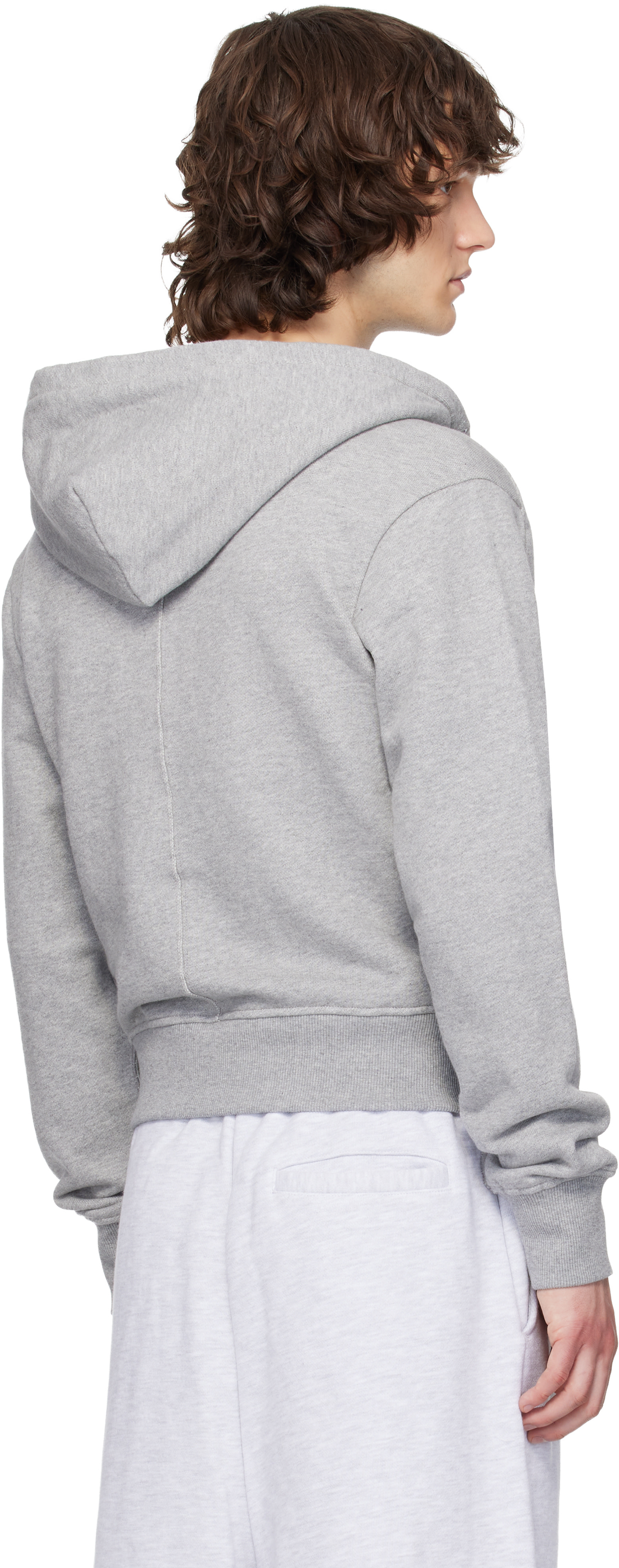Entire Studios - Pull à capuche ajusté gris à glissière
