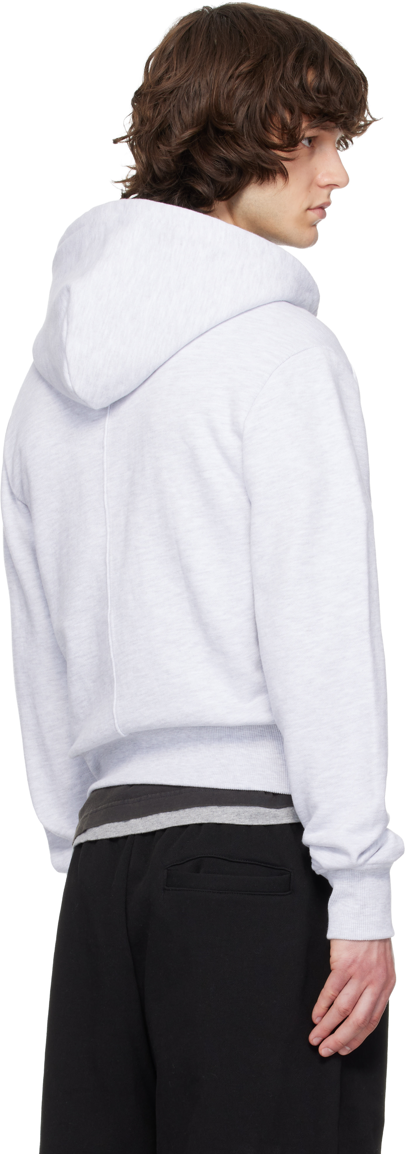 Entire Studios - Pull à capuche ajusté gris à glissière