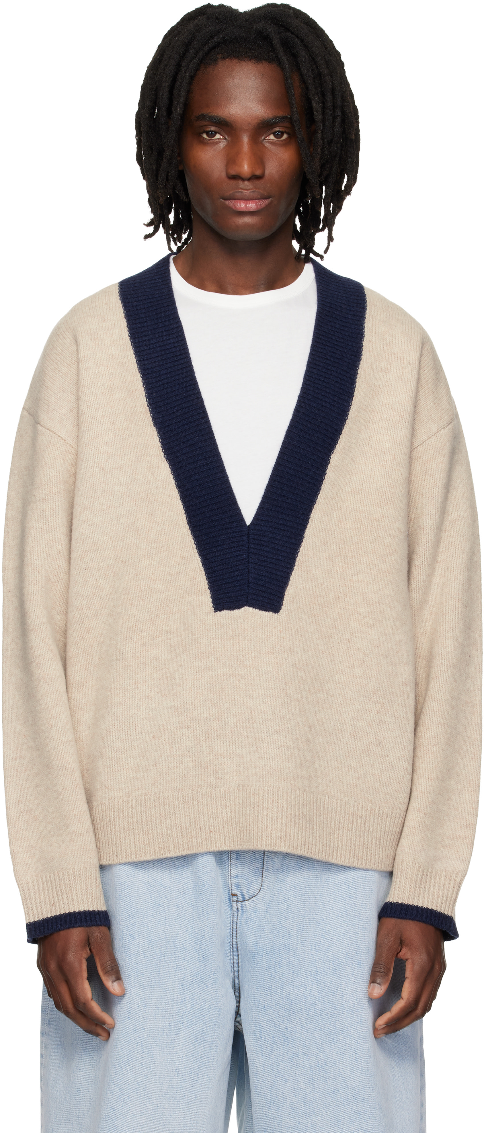Entire Studios - Pull Echo blanc cassé en tricot