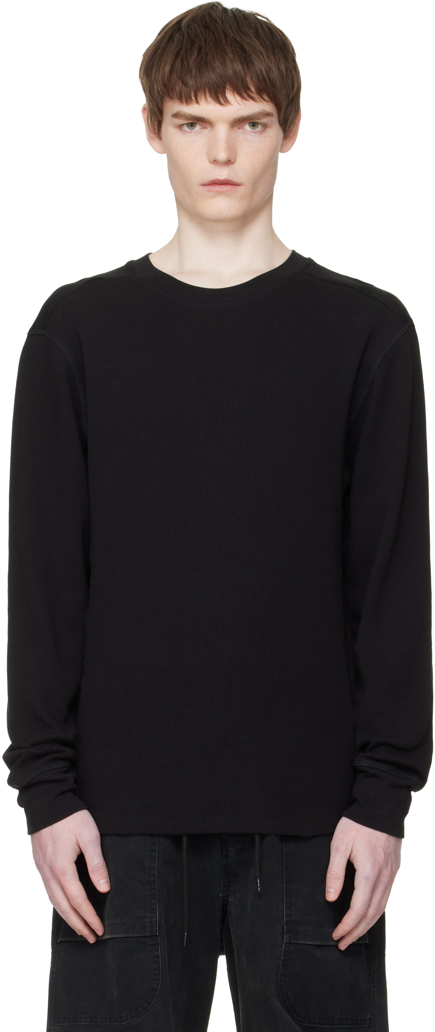 Entire Studios - Black Thermal Long Sleeve T-shirt
