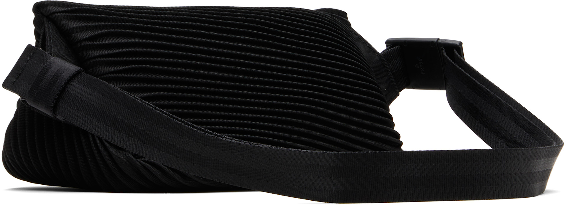 PLEATS PLEASE ISSEY MIYAKE: Black Bias Pleats Waist Pouch | SSENSE