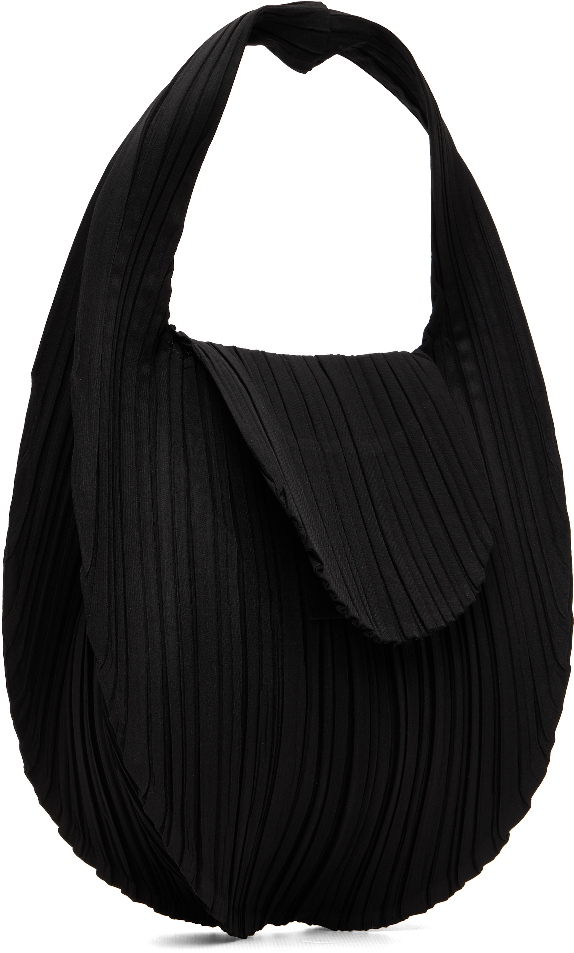 PLEATS PLEASE ISSEY MIYAKE ブラックハンドバッグ PLEATS PLEASE ISSEY MIYAKE: Black Pleats Seeds Bag | SSENSE