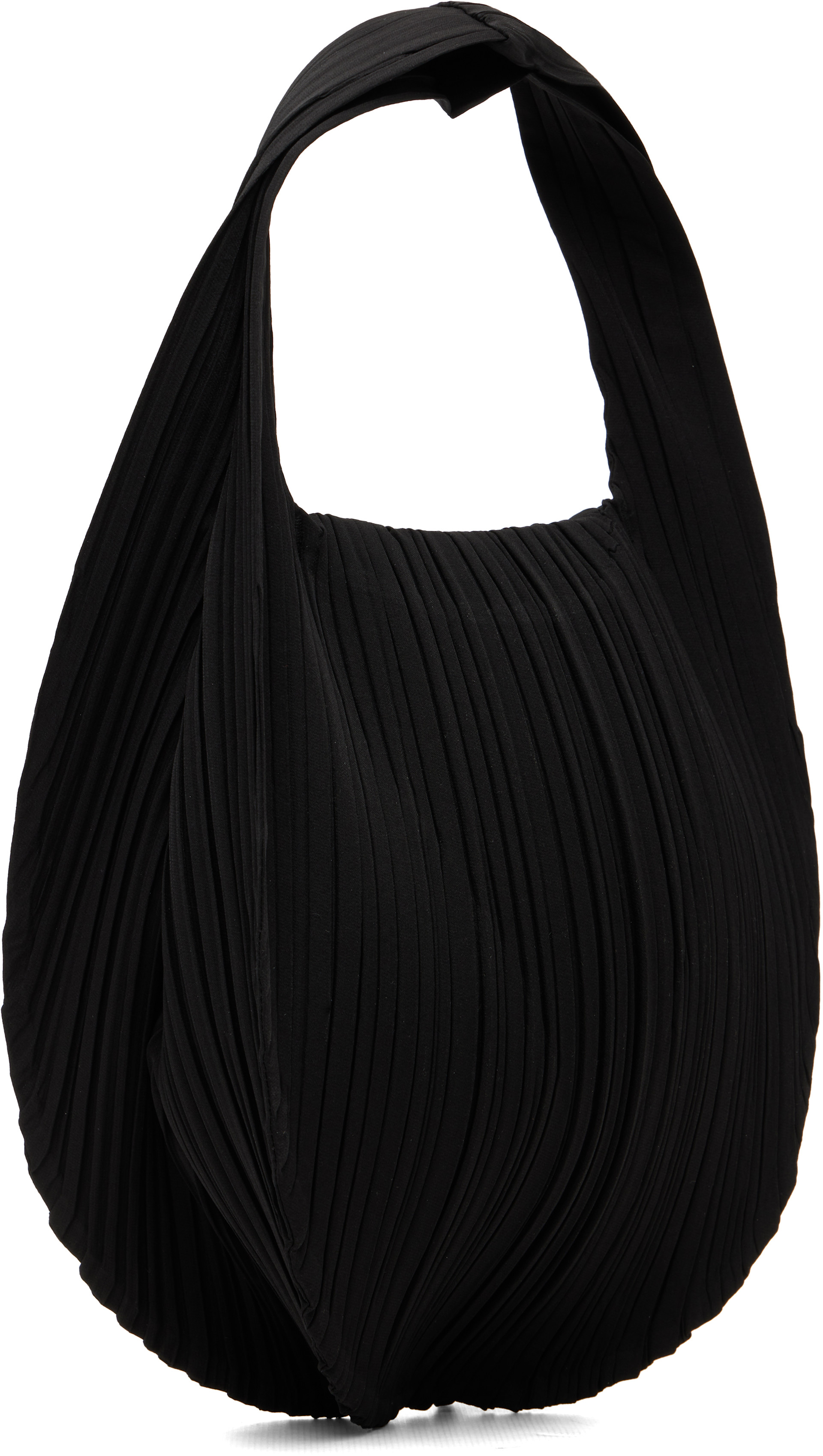 PLEATS PLEASE フラップショルダーバッグ ブラック PLEATS PLEASE ISSEY MIYAKE: Black Pleats Seeds Bag | SSENSE