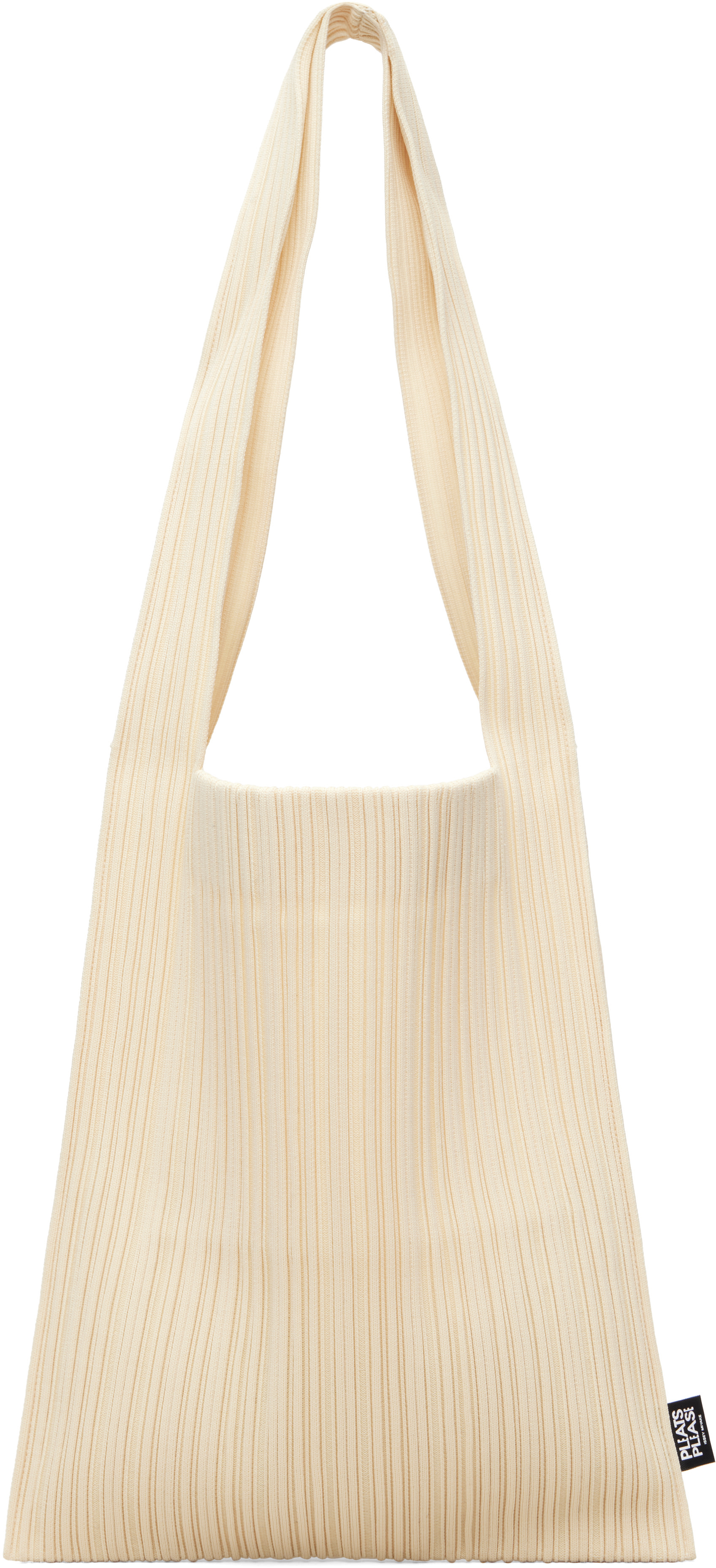 PLEATS PLEASE ISSEY MIYAKE: Beige Crepe Knit Tote | SSENSE