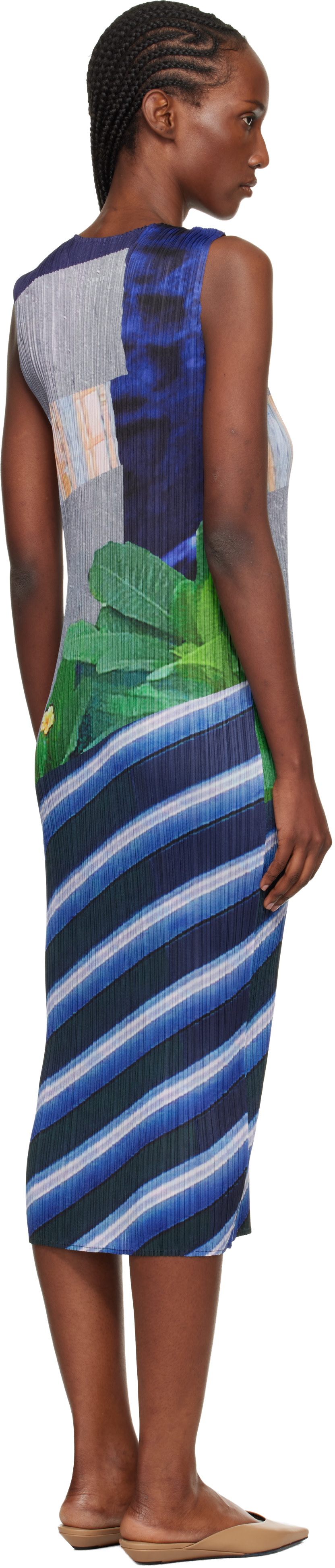 pleats please midi dress Issey Miyake Sleeveless Pleated Midi Dress