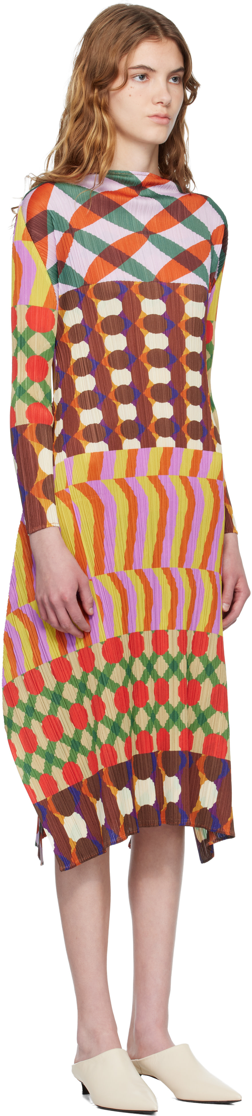 PLEATS PLEASE ISSEY MIYAKE - Robe midi Harmony multicolore