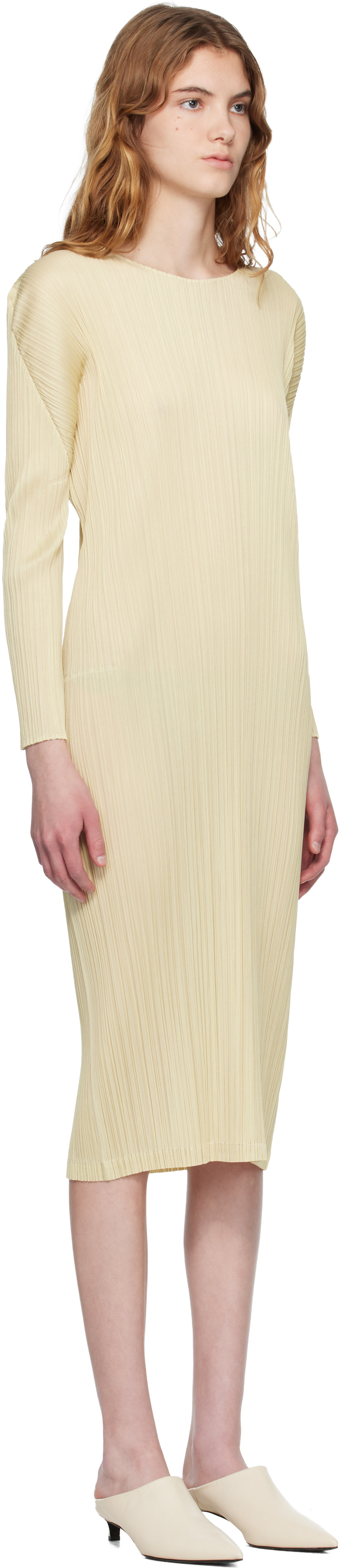 PLEATS PLEASE ISSEY MIYAKE: Yellow Monthly Colors December Midi