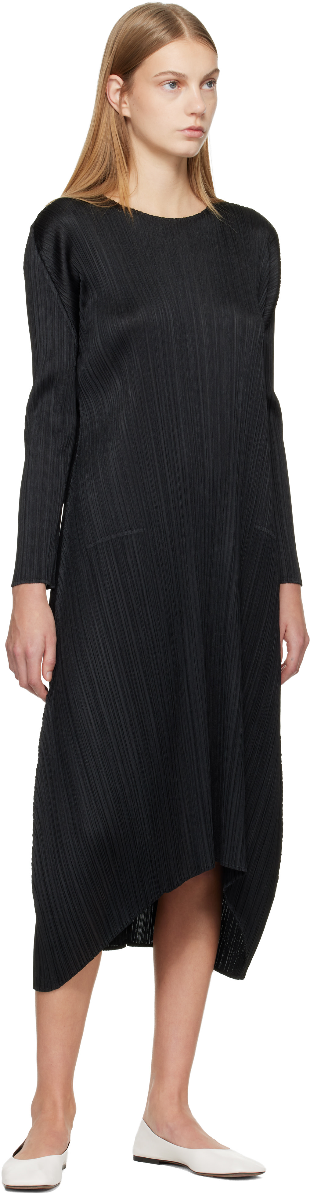 PLEATS PLEASE ISSEY MIYAKE: Black Monthly Colors October Midi