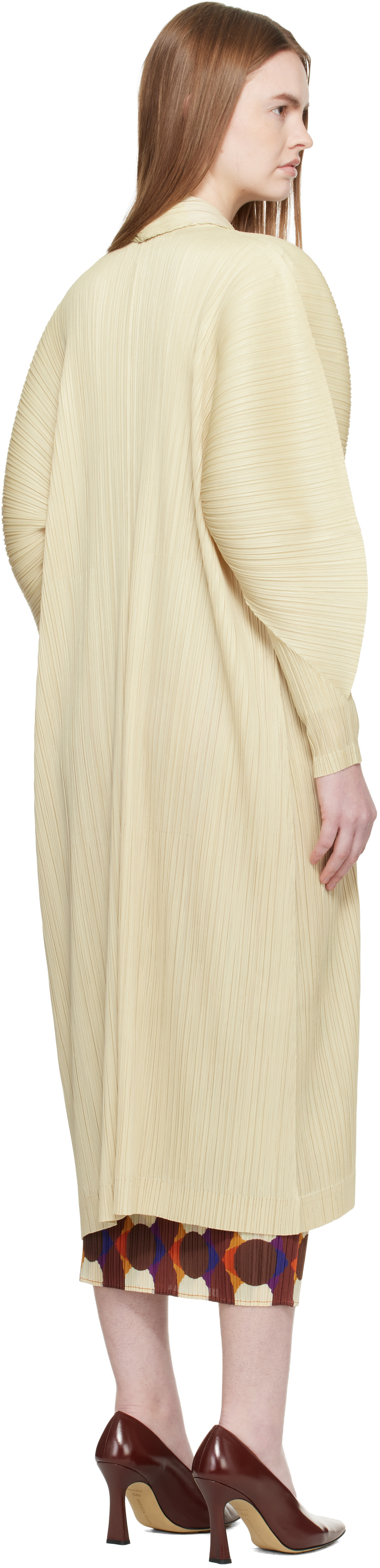 PLEATS PLEASE ISSEY MIYAKE: Beige Monthly Colors December Coat