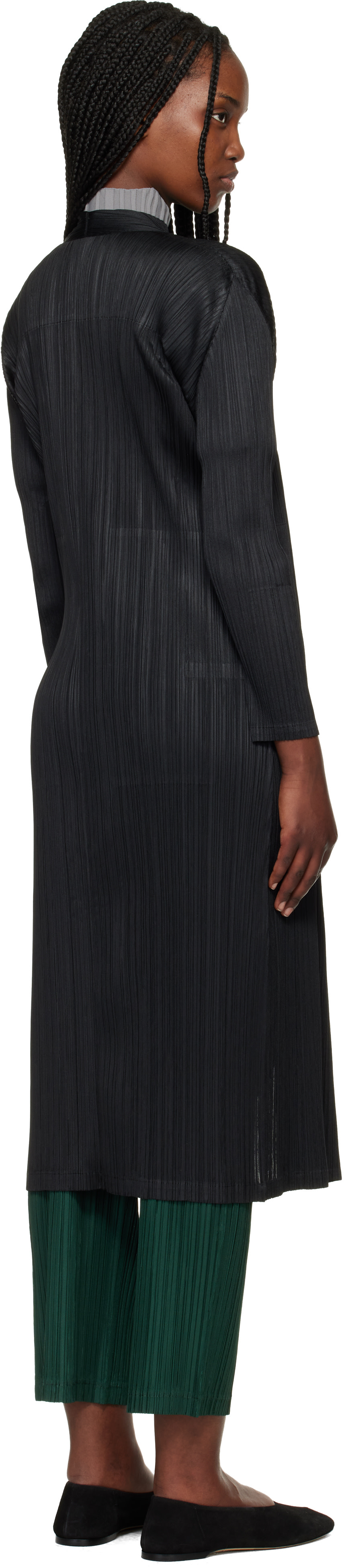 PLEATS PLEASE ISSEY MIYAKE - Black Facade Coat