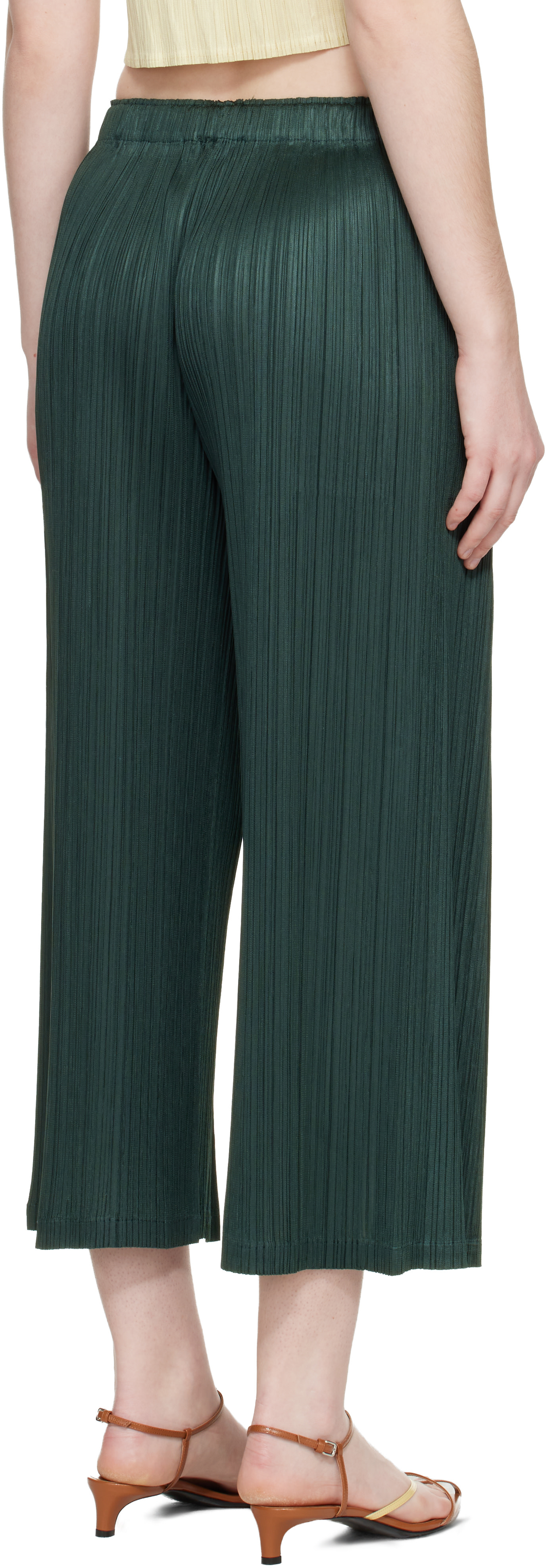 PLEATS PLEASE ISSEY MIYAKE: Green Monthly Colors December Trousers