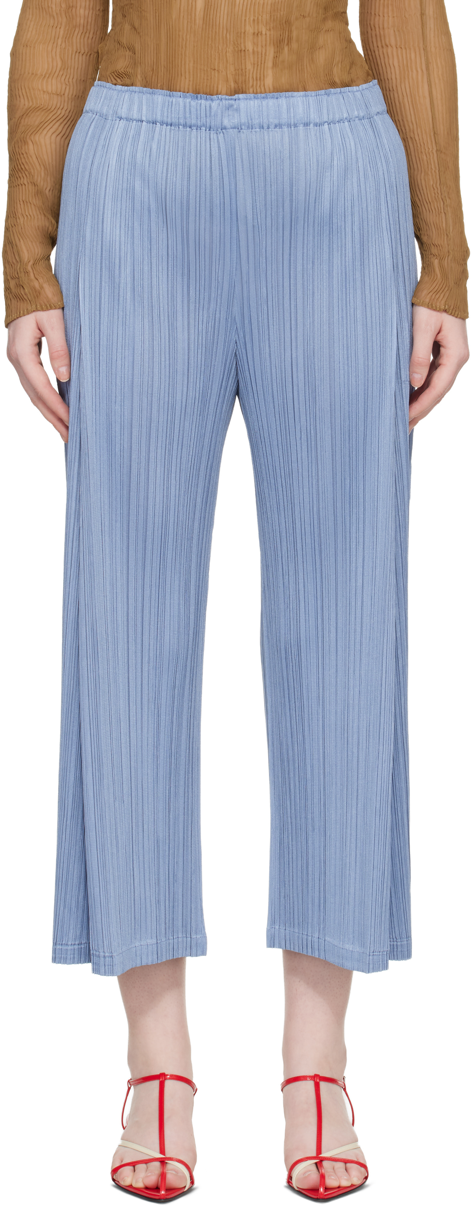 PLEATS PLEASE ISSEY MIYAKE: Blue Monthly Colors December Trousers