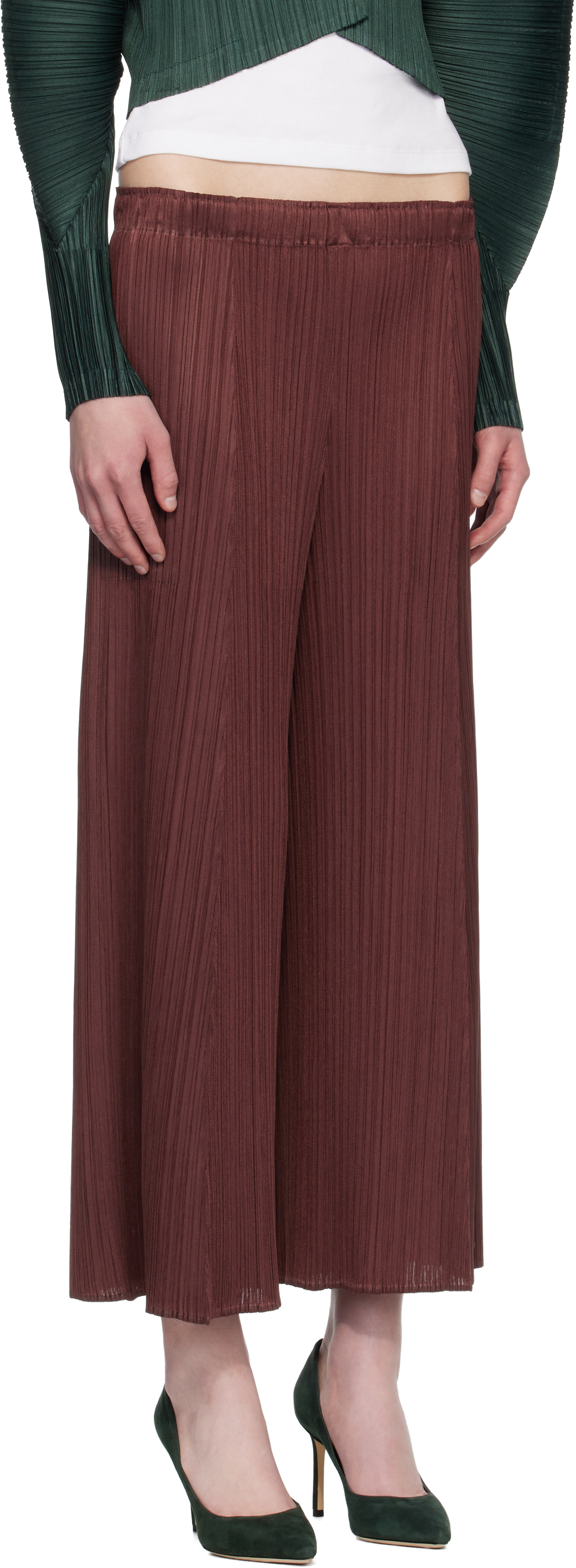 【新品未使用】PLEATS PLEASE ISSEY MIYAKE マンスリー PLEATS PLEASE ISSEY MIYAKE: Brown Monthly Colors November Trousers
