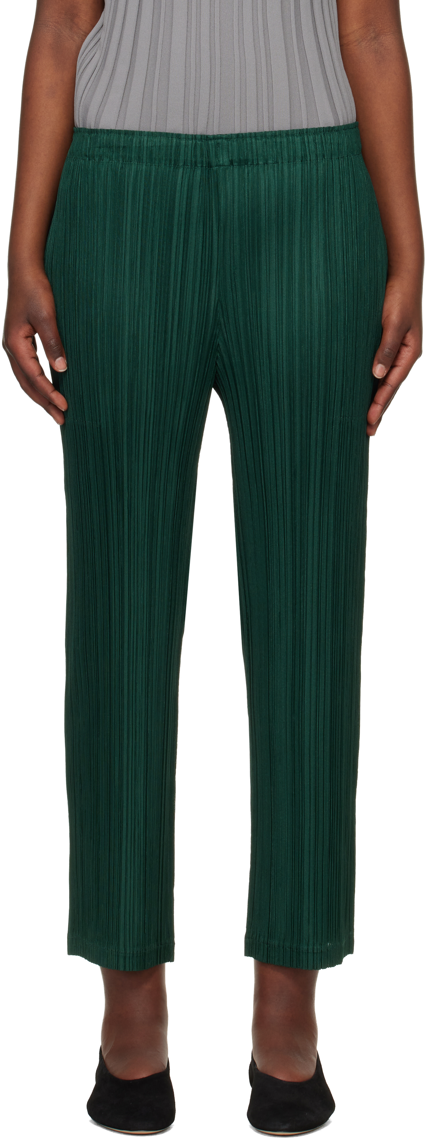 PLEATS PLEASE ISSEY MIYAKE - Pantalon Thicker 2 vert
